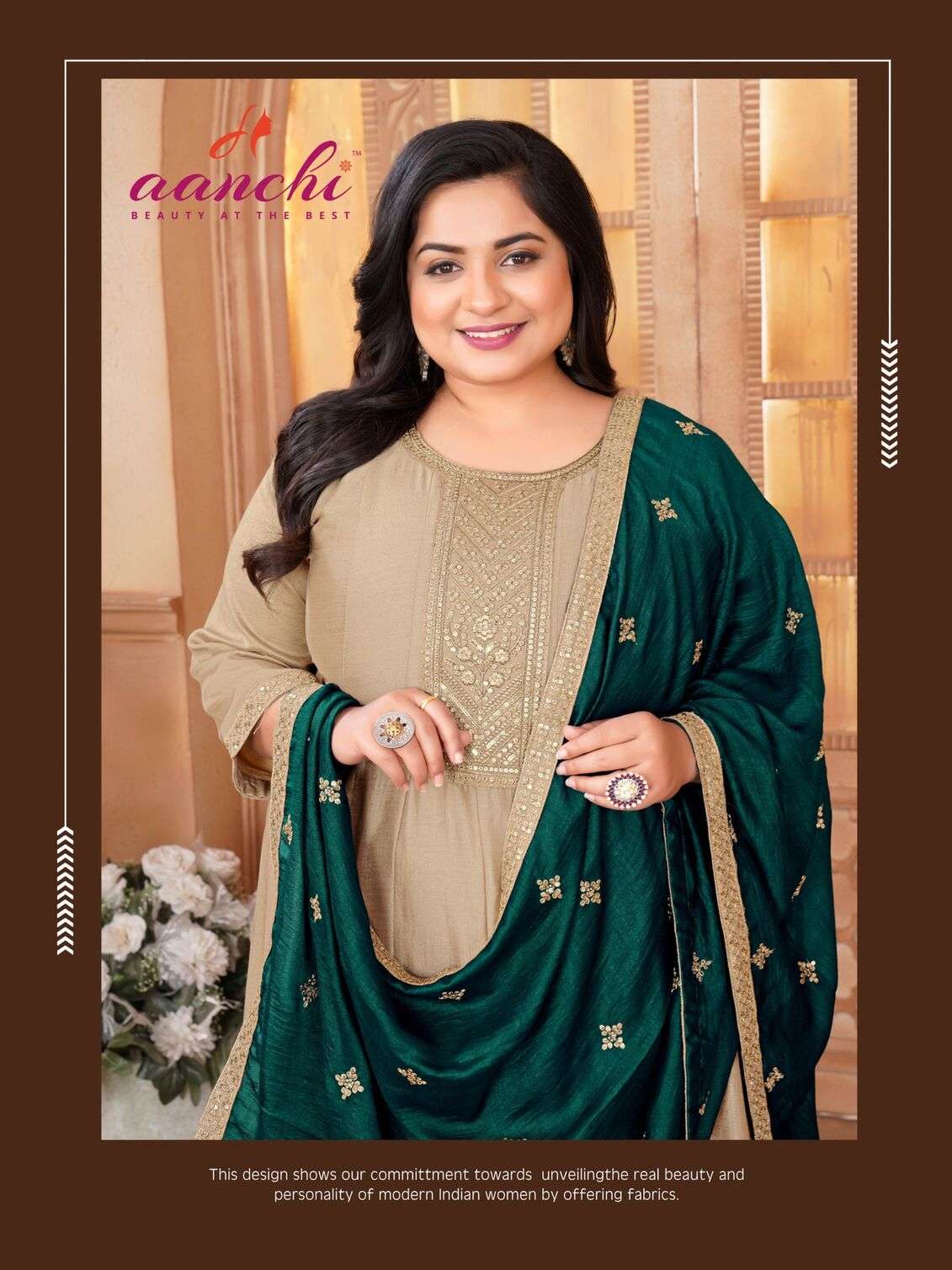 PLUS BLOSSOM BY AANCHI IN VICHITRA SILK WITH CONTRAS FANCY DUPATTA WORK