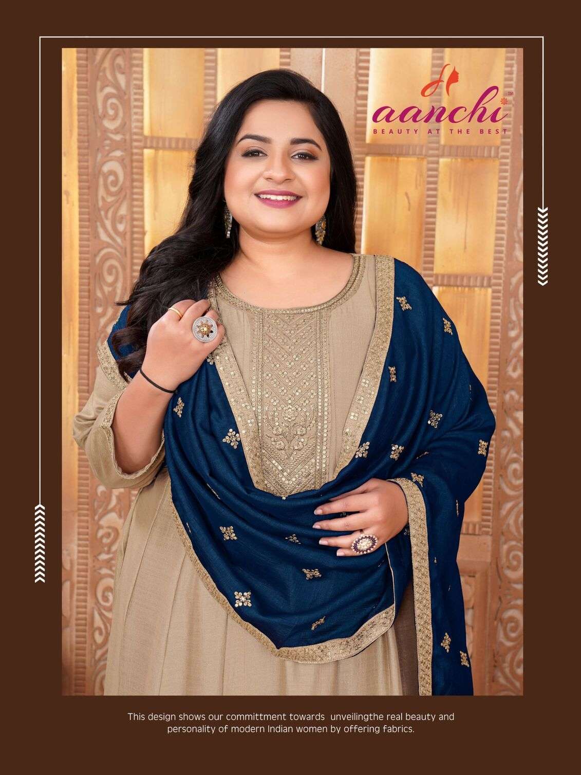 PLUS BLOSSOM BY AANCHI IN VICHITRA SILK WITH CONTRAS FANCY DUPATTA WORK