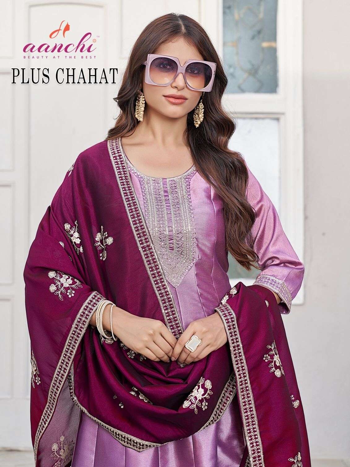 PLUS CHAHAT BY AANCHI IN CRYSTAL SILK WITH FANCY DUPATTA WORK 3 PCS SET FLAIR CONCEPT 