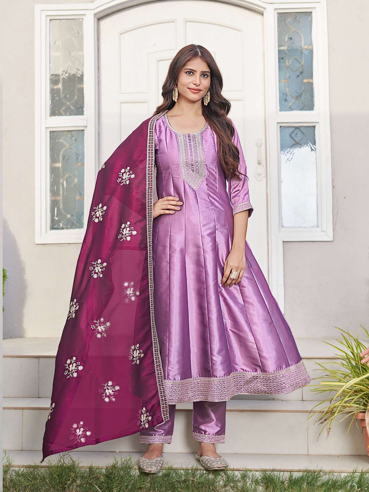 PLUS CHAHAT BY AANCHI IN CRYSTAL SILK WITH FANCY DUPATTA WORK 3 PCS SET FLAIR CONCEPT 