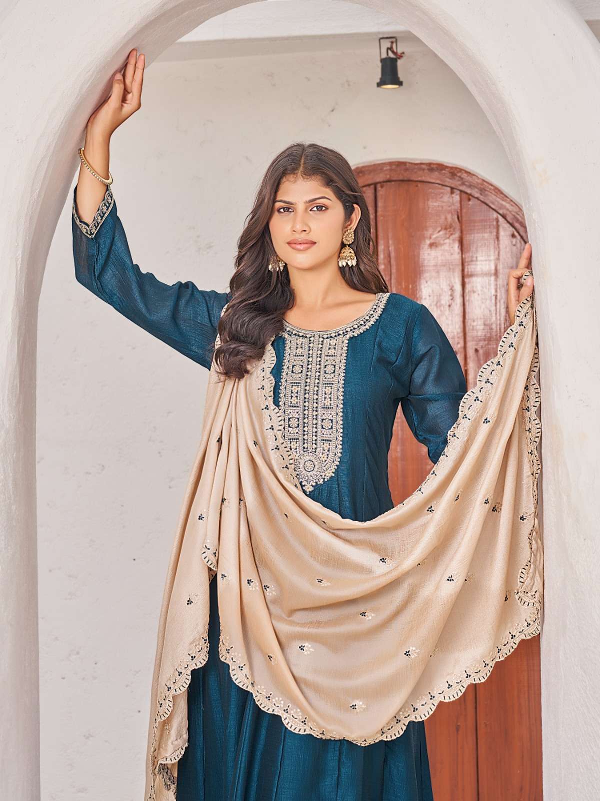 PLUS COCKTAIL BY AANCHI IN VICHITRA SILK WITH FANCY DUPATTA WORK