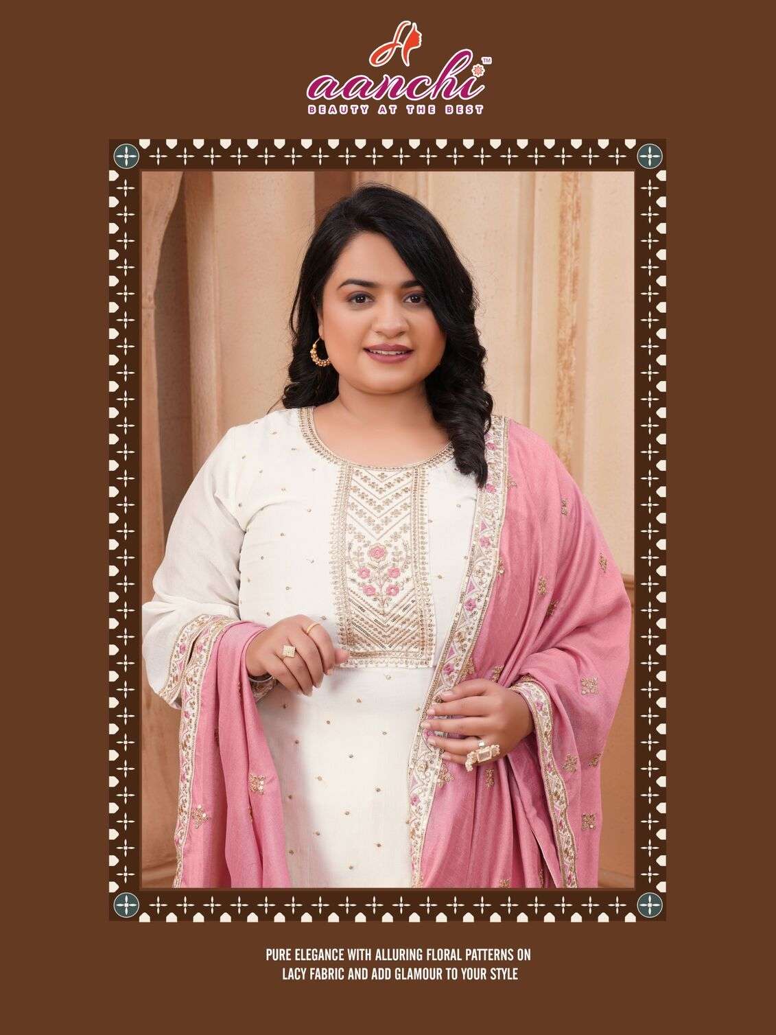 PLUS CRYSTAL BY AANCHI IN VICHITRA SILK WITH HEAVY EMBROIDERY WORK STRAIGHT CONCEPT