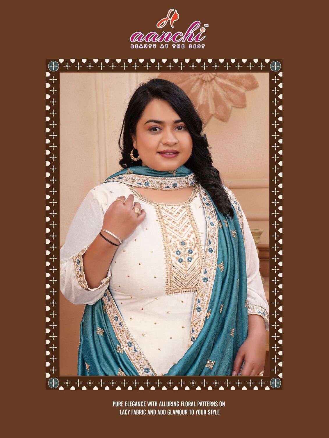 PLUS CRYSTAL BY AANCHI IN VICHITRA SILK WITH HEAVY EMBROIDERY WORK STRAIGHT CONCEPT