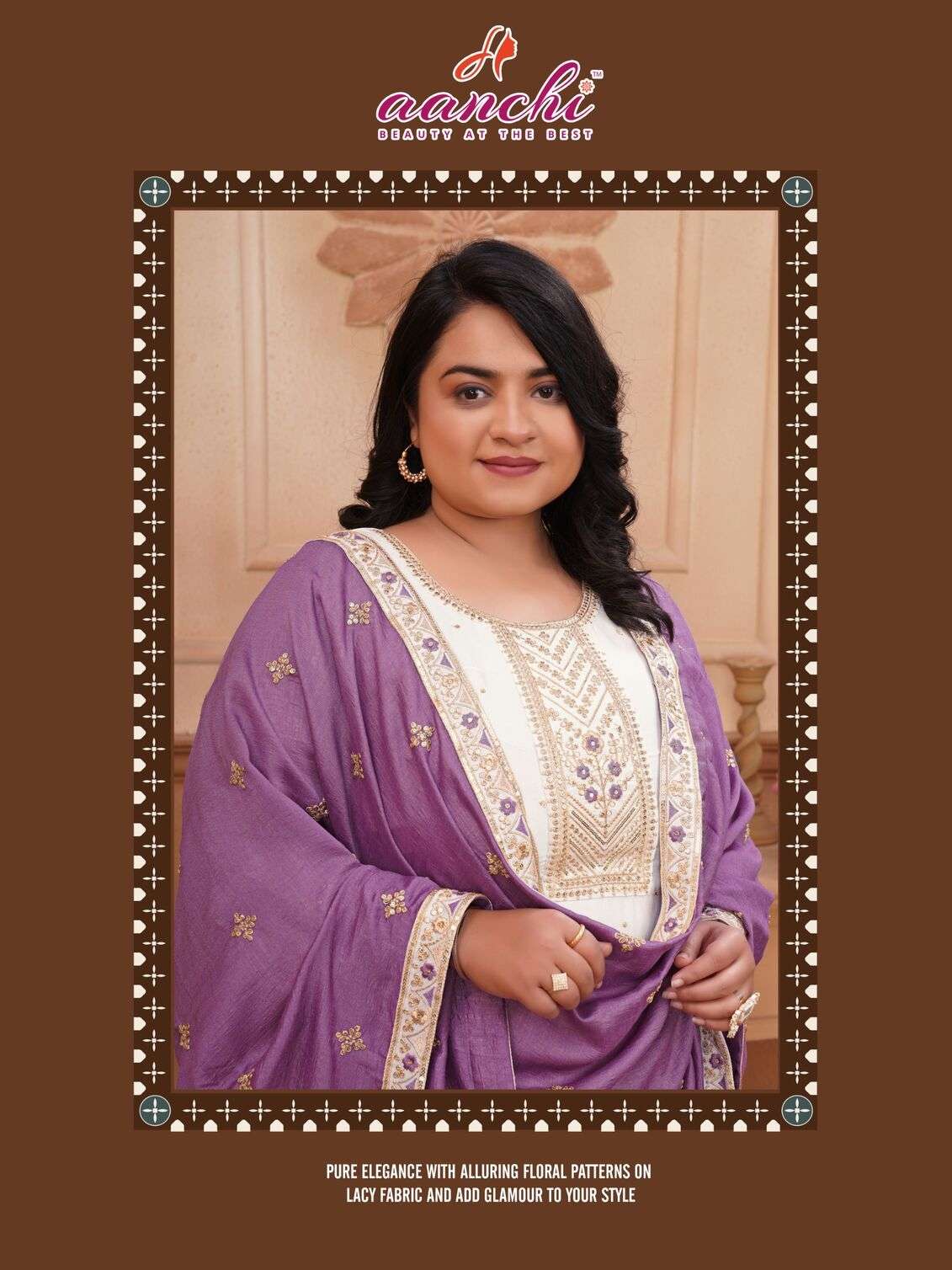 PLUS CRYSTAL BY AANCHI IN VICHITRA SILK WITH HEAVY EMBROIDERY WORK STRAIGHT CONCEPT