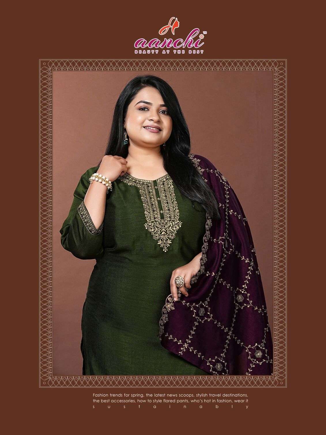 PLUS KOMAL BY AANCHI IN VICHITRA SILK WITH FANCY CONTRAS DUPATTA WORK 