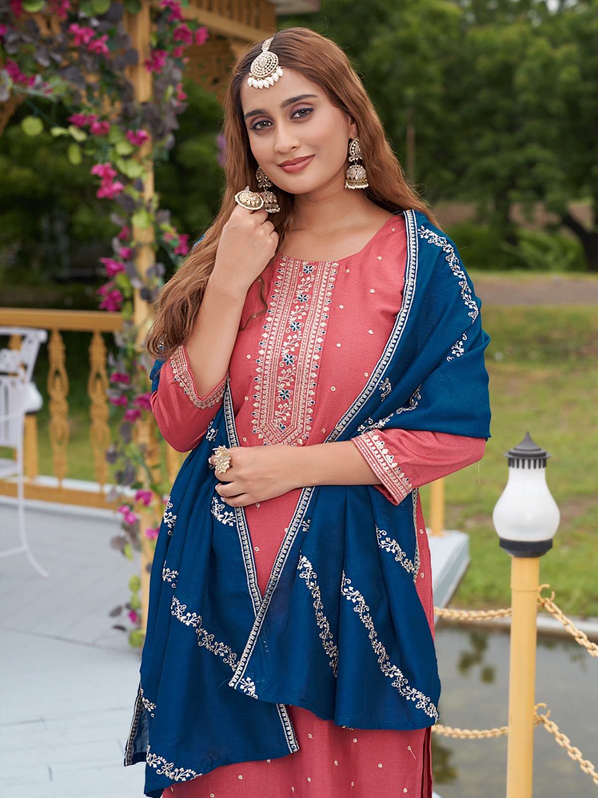 PLUS MASOOM BY AANCHI IN CRYSTAL SILK WITH FANCY CONTRAS DUPATTA WORK