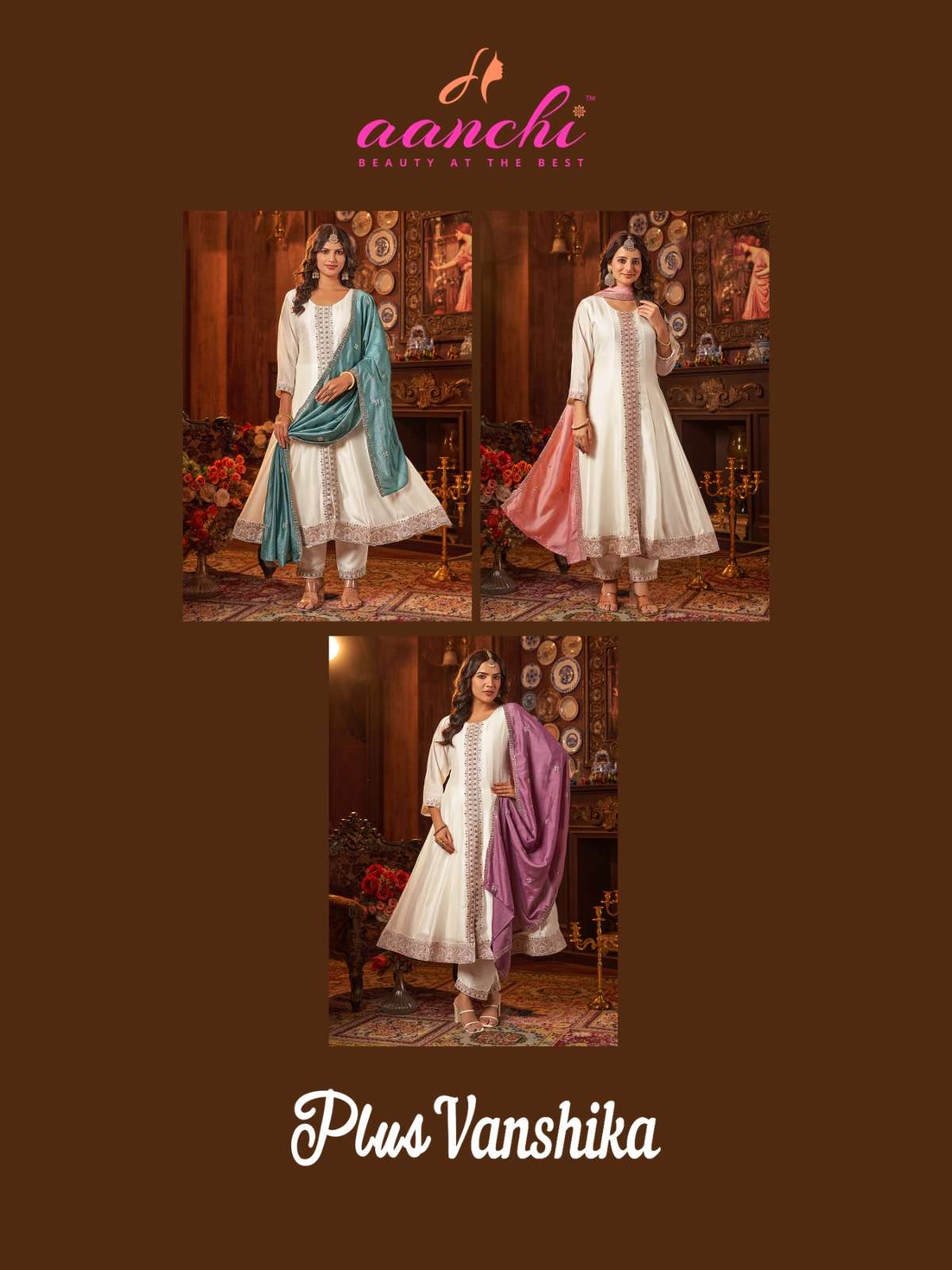 PLUS VANSHIKA BY AANCHI IN VICHITRA SILK WITH EMBROIDERY & FANCY DUPATTA WORK
