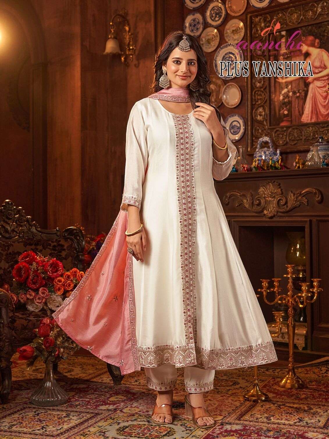 PLUS VANSHIKA BY AANCHI IN VICHITRA SILK WITH EMBROIDERY & FANCY DUPATTA WORK