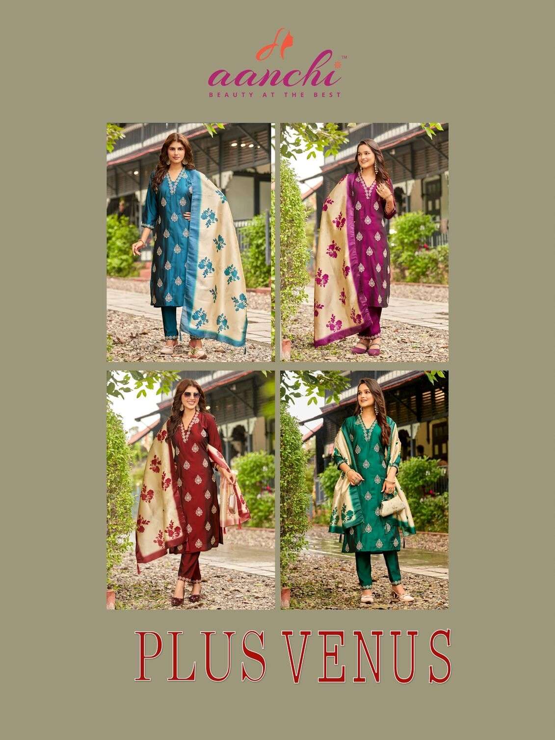 PLUS VENUS BY AANCHI IN RANGEELA SILK WITH EMBROIDERY WORK & FANCY DIGITAL DUPATTA 