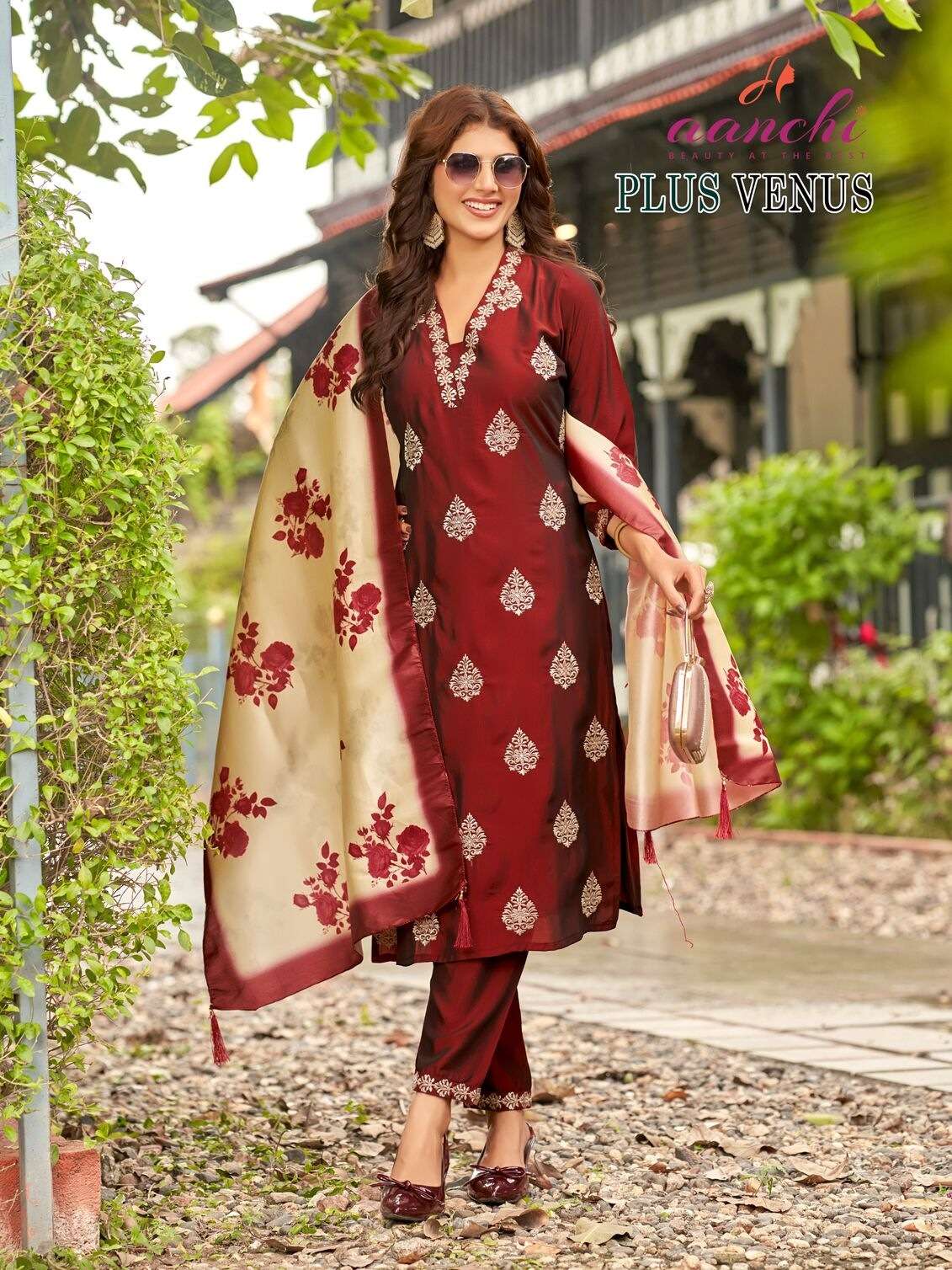 PLUS VENUS BY AANCHI IN RANGEELA SILK WITH EMBROIDERY WORK & FANCY DIGITAL DUPATTA 