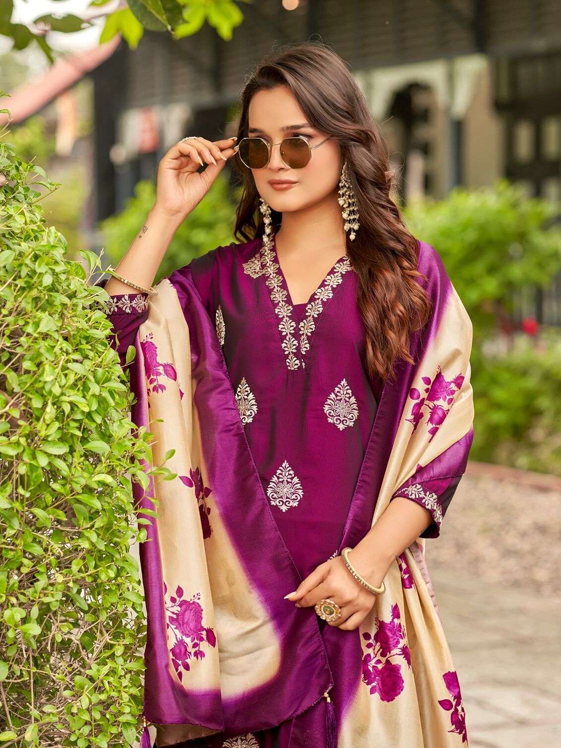 PLUS VENUS BY AANCHI IN RANGEELA SILK WITH EMBROIDERY WORK & FANCY DIGITAL DUPATTA 