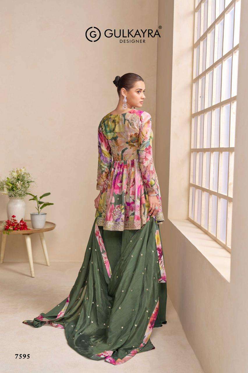 RAAGA BY GULKAYRA DESIGNER IN REAL CHINON SILK WITH EMBROIDERY WORK 