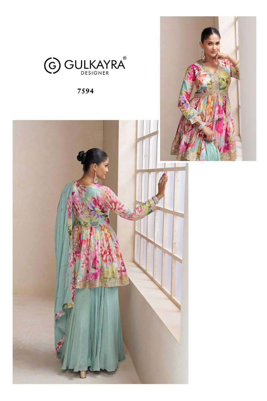 RAAGA BY GULKAYRA DESIGNER IN REAL CHINON SILK WITH EMBROIDERY WORK 