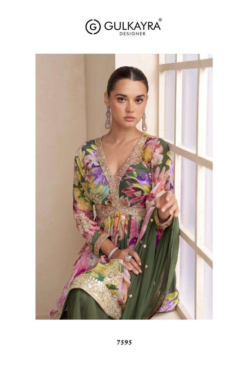 RAAGA BY GULKAYRA DESIGNER IN REAL CHINON SILK WITH EMBROIDERY WORK 