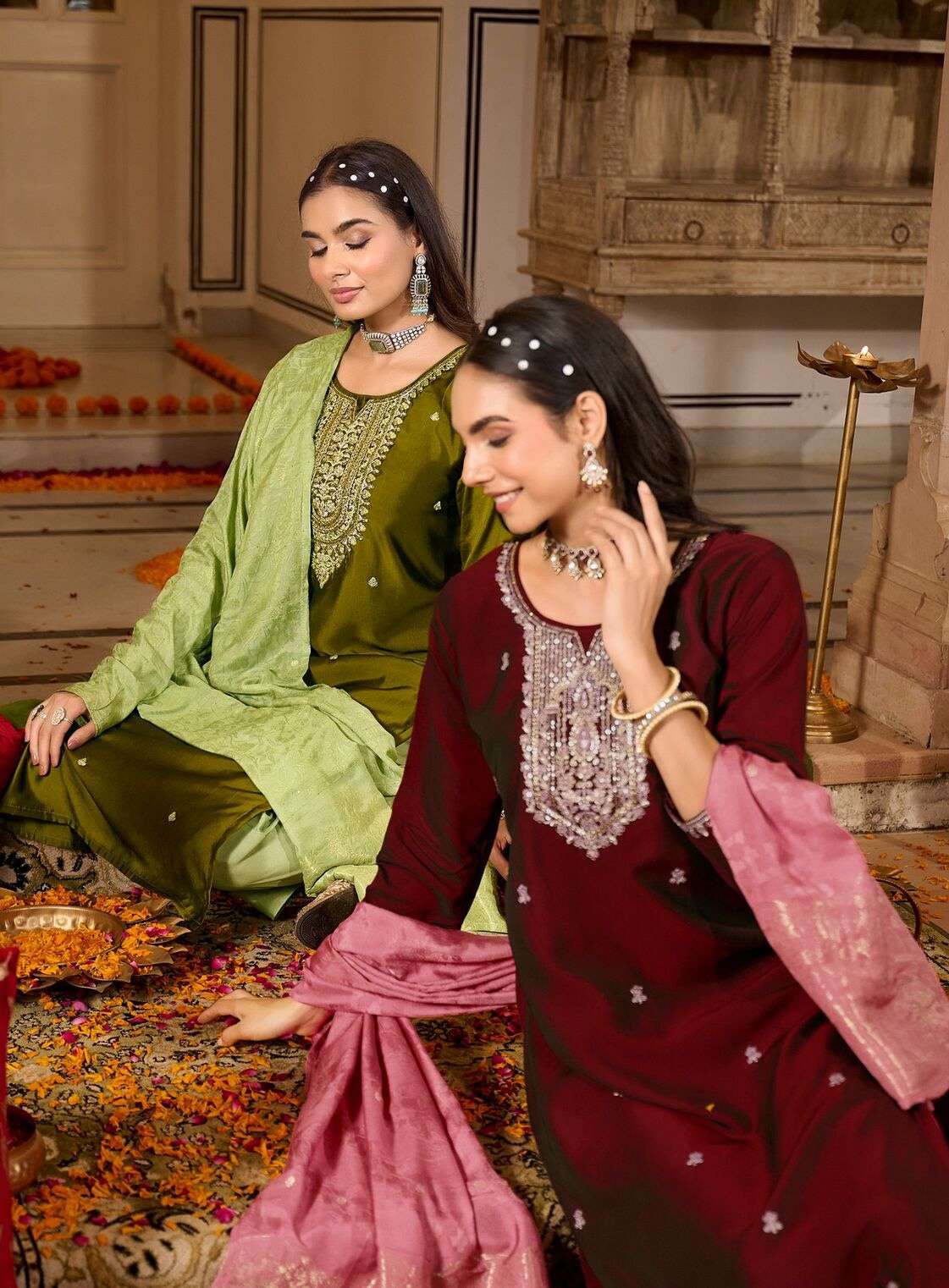 RAHII VOL-1 BY RADHIKA LIFESTYLE IN RANGEELA SILK WITH EMBROIDERY & HAND WORK