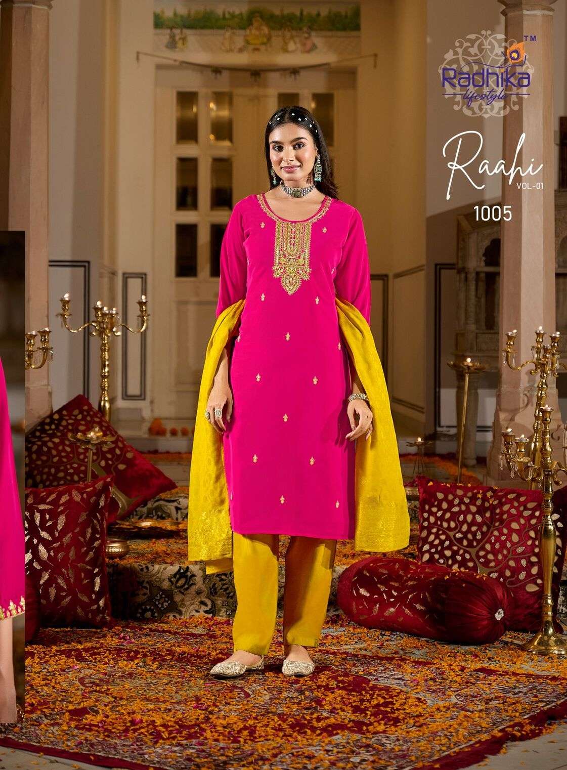 RAHII VOL-1 BY RADHIKA LIFESTYLE IN RANGEELA SILK WITH EMBROIDERY & HAND WORK