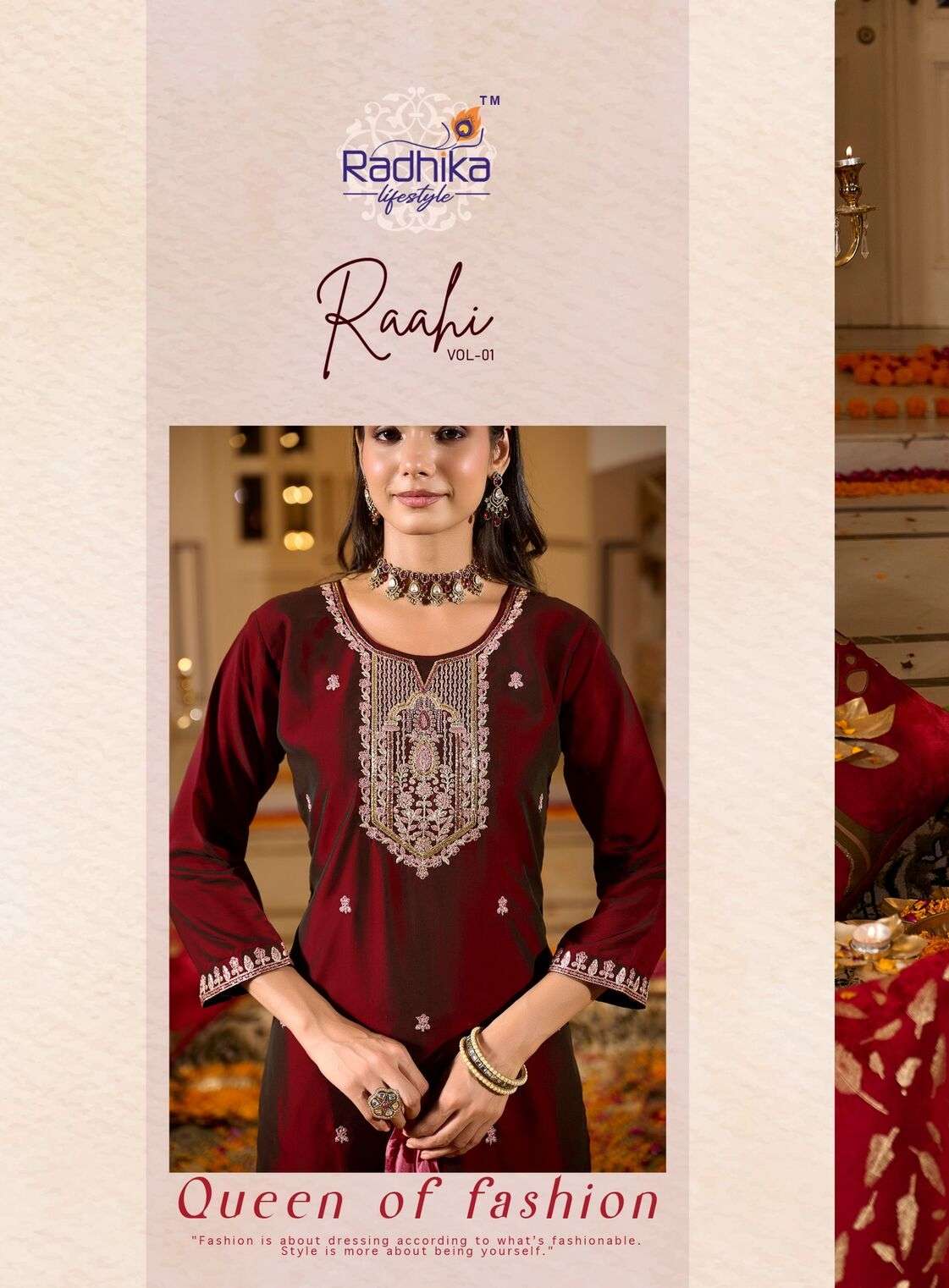RAHII VOL-1 BY RADHIKA LIFESTYLE IN RANGEELA SILK WITH EMBROIDERY & HAND WORK