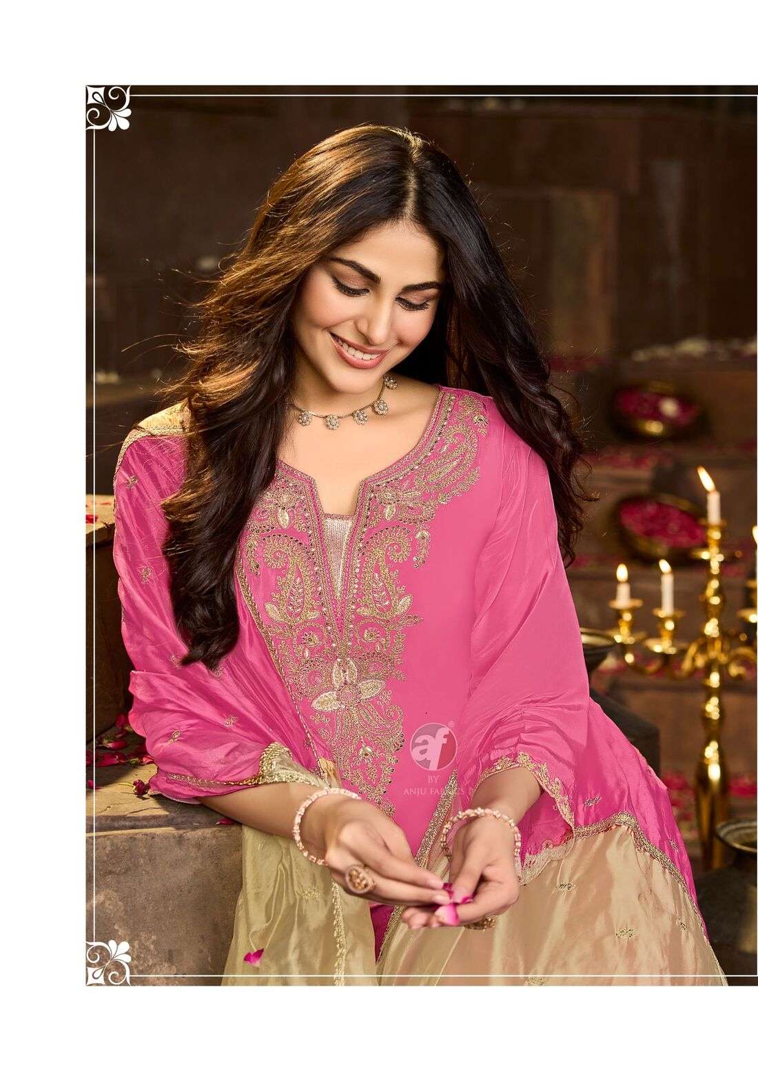 RAJ KOTHI VOL-2 BY ANJU FABRICS IN PURE NATURAL CREPE KURTI PANT WITH NAYLON ORGANZA DUPATTA 