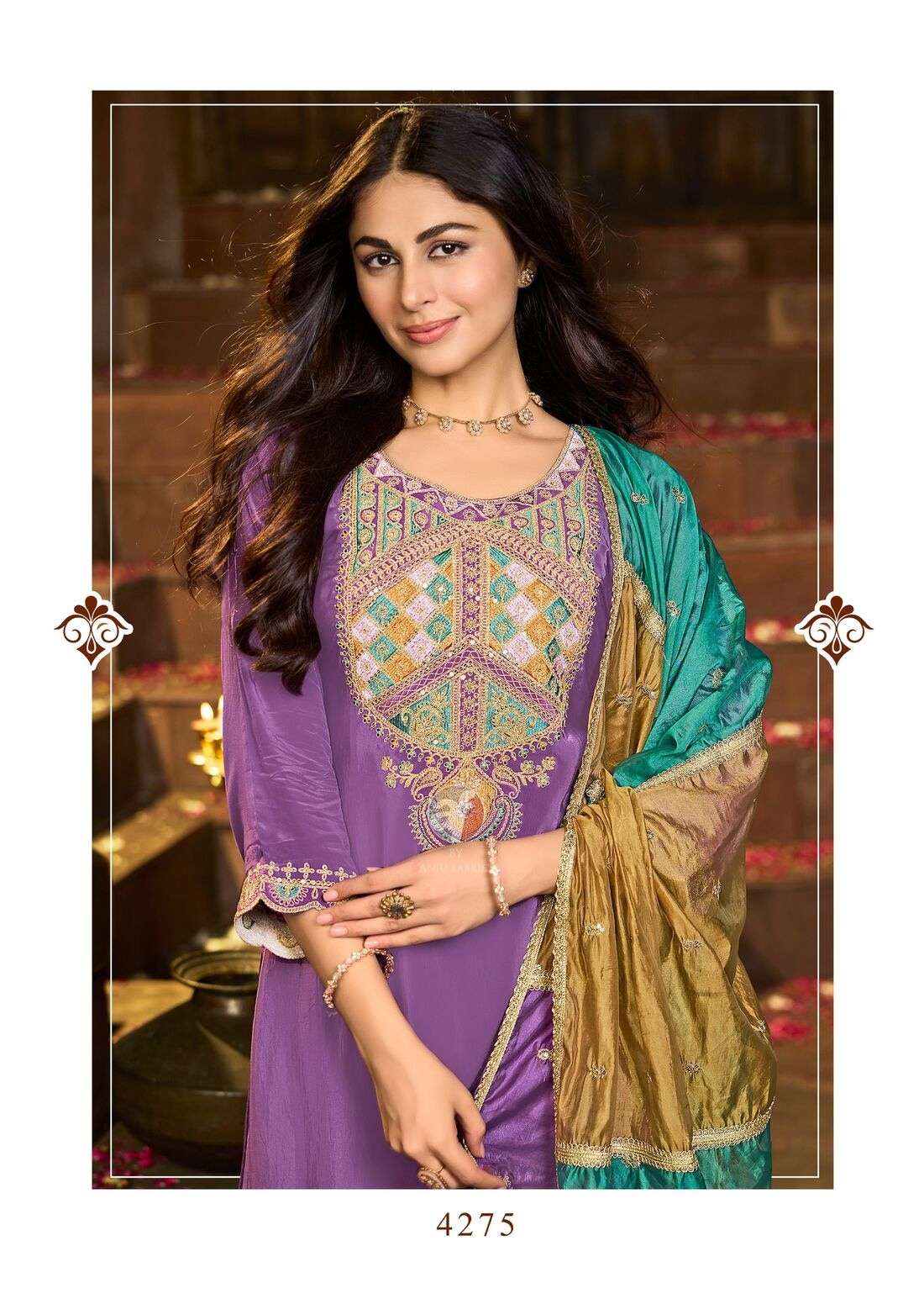 RAJ KOTHI VOL-2 BY ANJU FABRICS IN PURE NATURAL CREPE KURTI PANT WITH NAYLON ORGANZA DUPATTA 