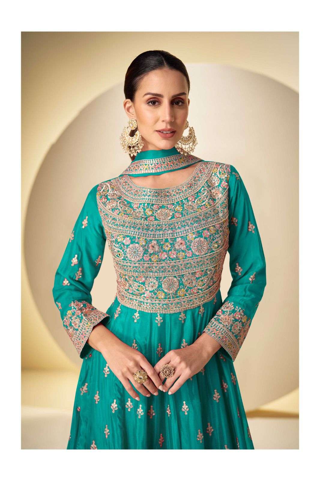 RASBARI BY GULKAYRA DESIGNER IN REAL CHINON WITH HEAVY EMBROIDERY WORK 