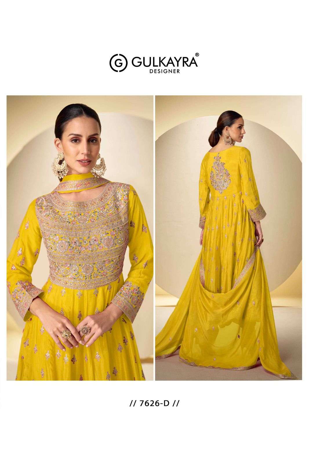 RASBARI BY GULKAYRA DESIGNER IN REAL CHINON WITH HEAVY EMBROIDERY WORK 