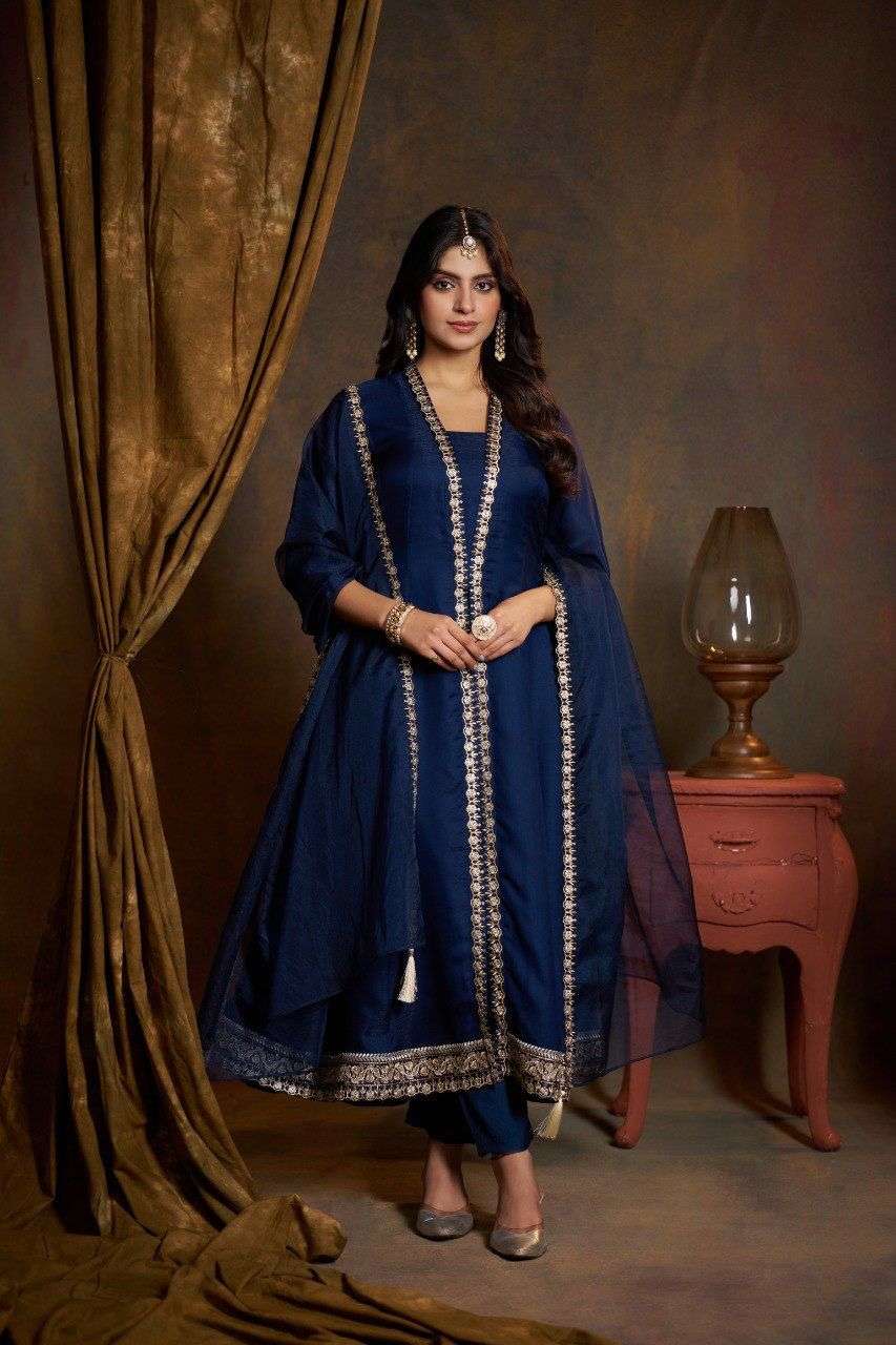 ROSHNI BY VAZI FASHION IN PURE VISCOUS SATIN WITH DESGINER FANCY THERD AND EMBROIDERY WORK 