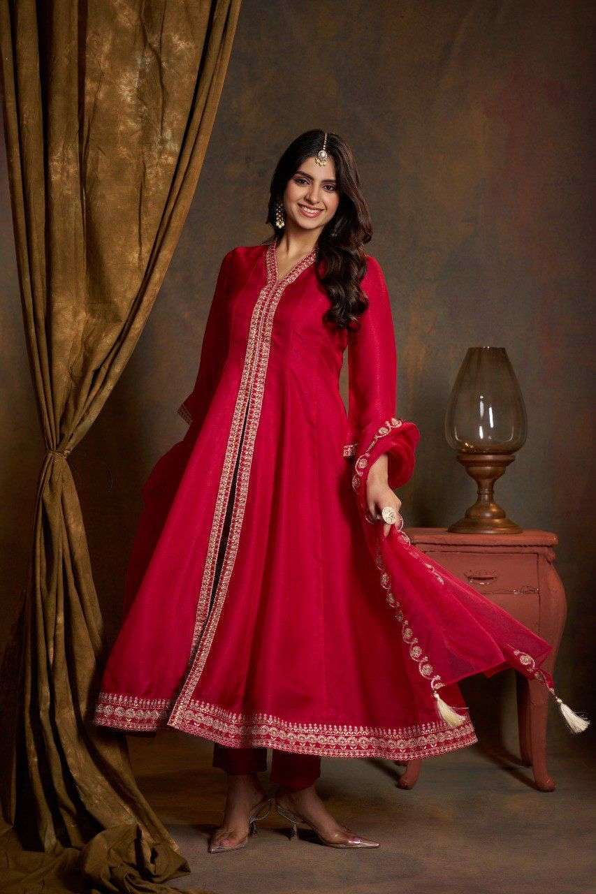 ROSHNI BY VAZI FASHION IN PURE VISCOUS SATIN WITH DESGINER FANCY THERD AND EMBROIDERY WORK 