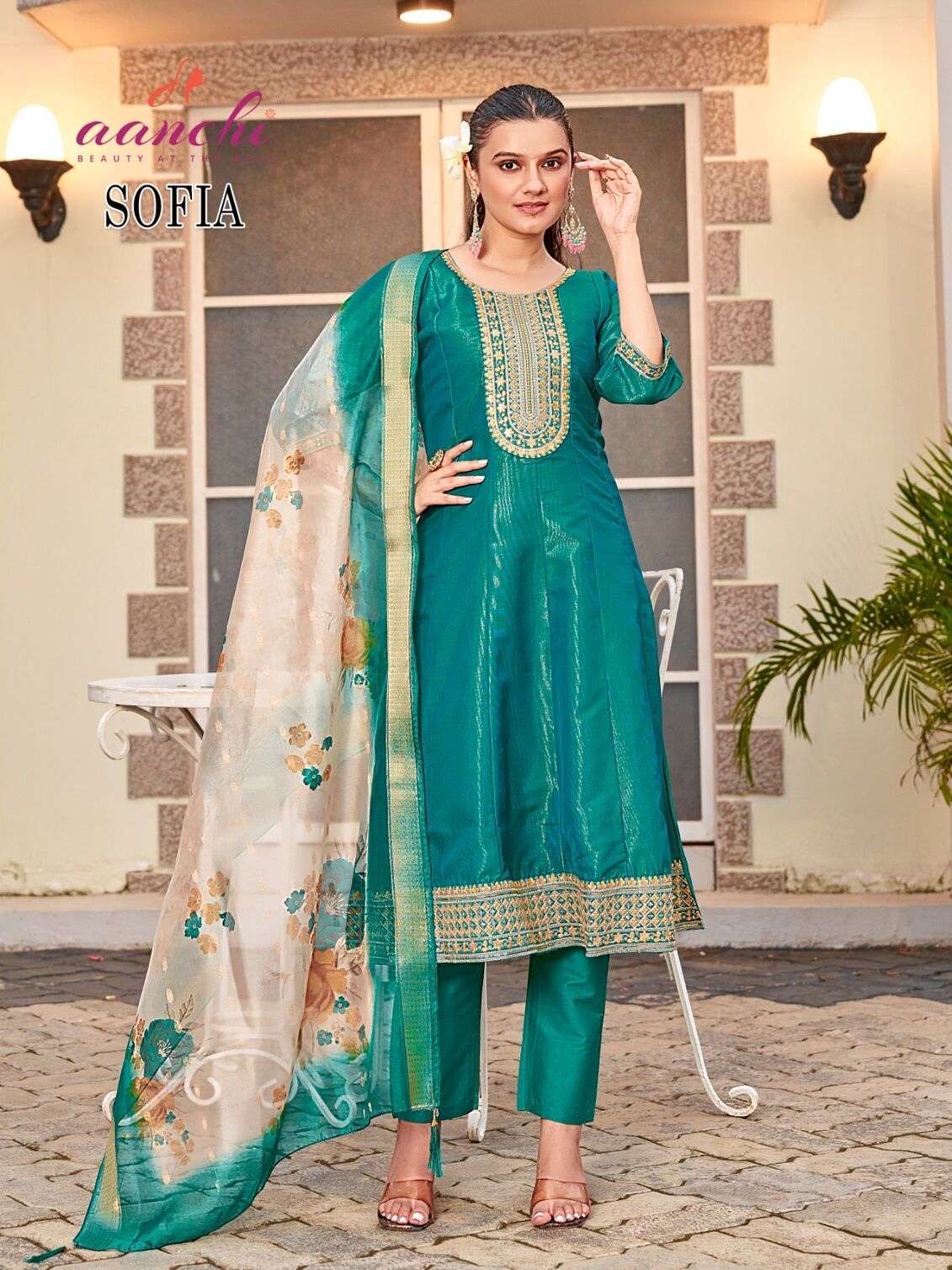 SOFIA BY AANCHI IN PURE SHIMMER WITH FANCY DIGITAL PRINT DUPATTA