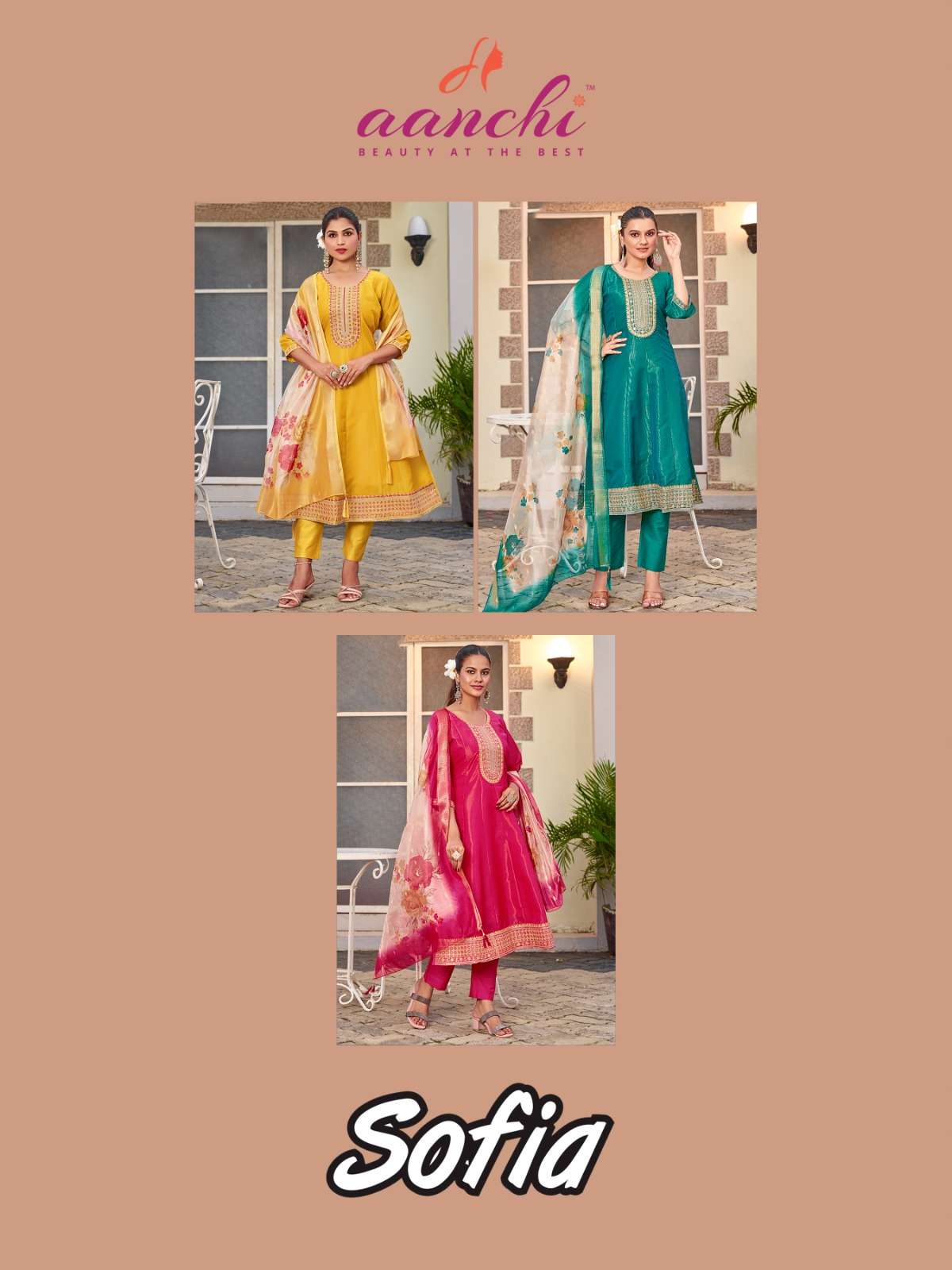 SOFIA BY AANCHI IN PURE SHIMMER WITH FANCY DIGITAL PRINT DUPATTA