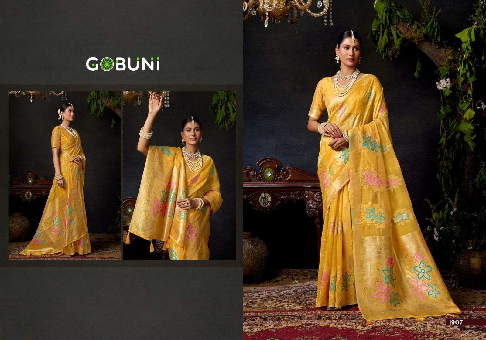 SUNDARI VOL-2 BY GOBUNI IN ORGANZA SILK WITH MINA WORK & ZHALLAR DETAILING