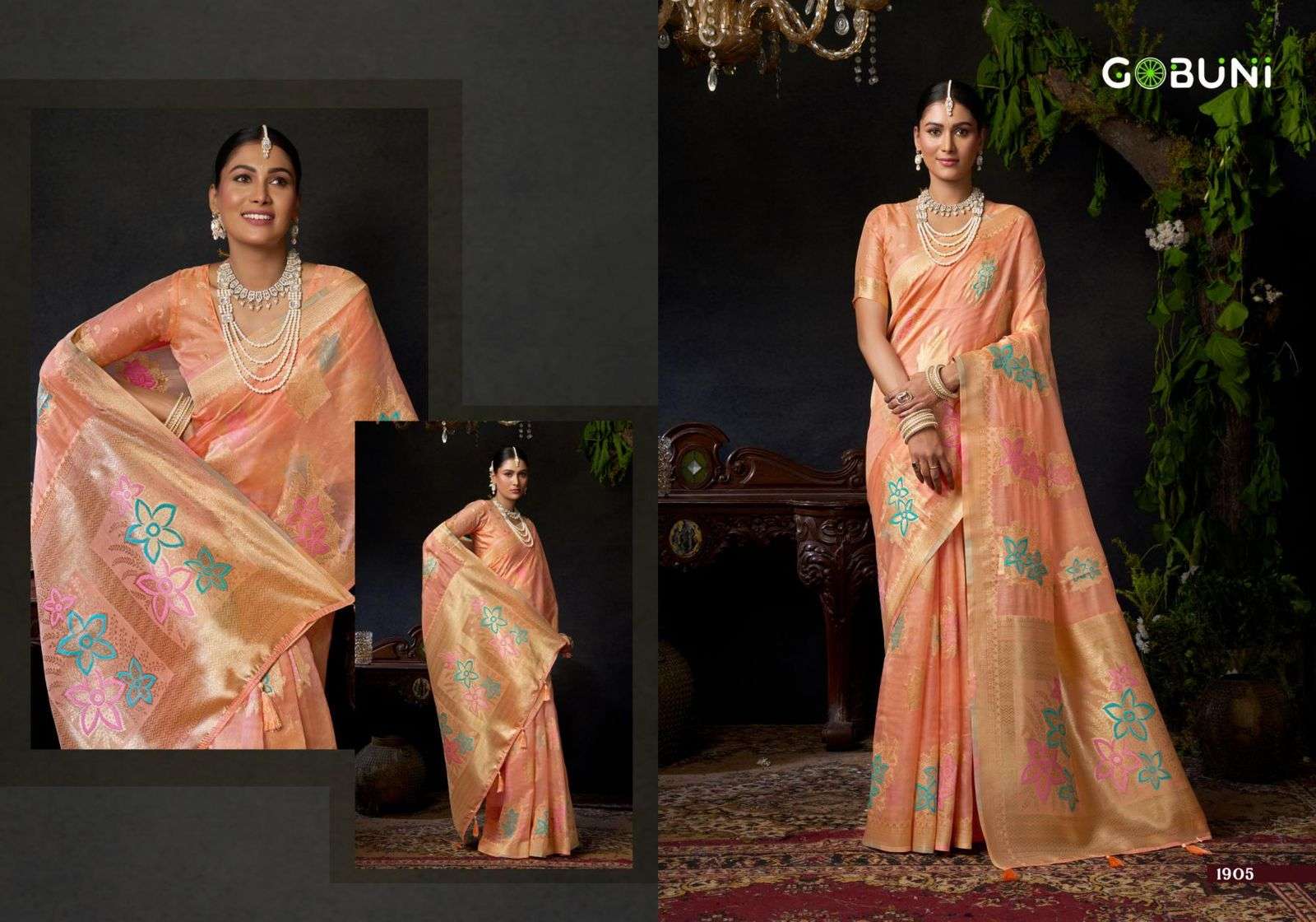 SUNDARI VOL-2 BY GOBUNI IN ORGANZA SILK WITH MINA WORK & ZHALLAR DETAILING