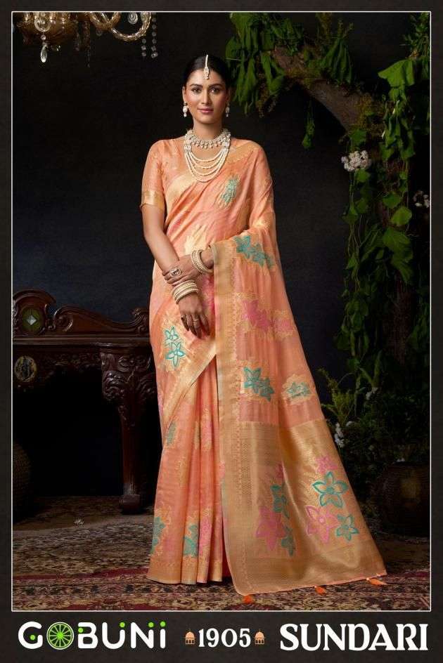 SUNDARI VOL-2 BY GOBUNI IN ORGANZA SILK WITH MINA WORK & ZHALLAR DETAILING