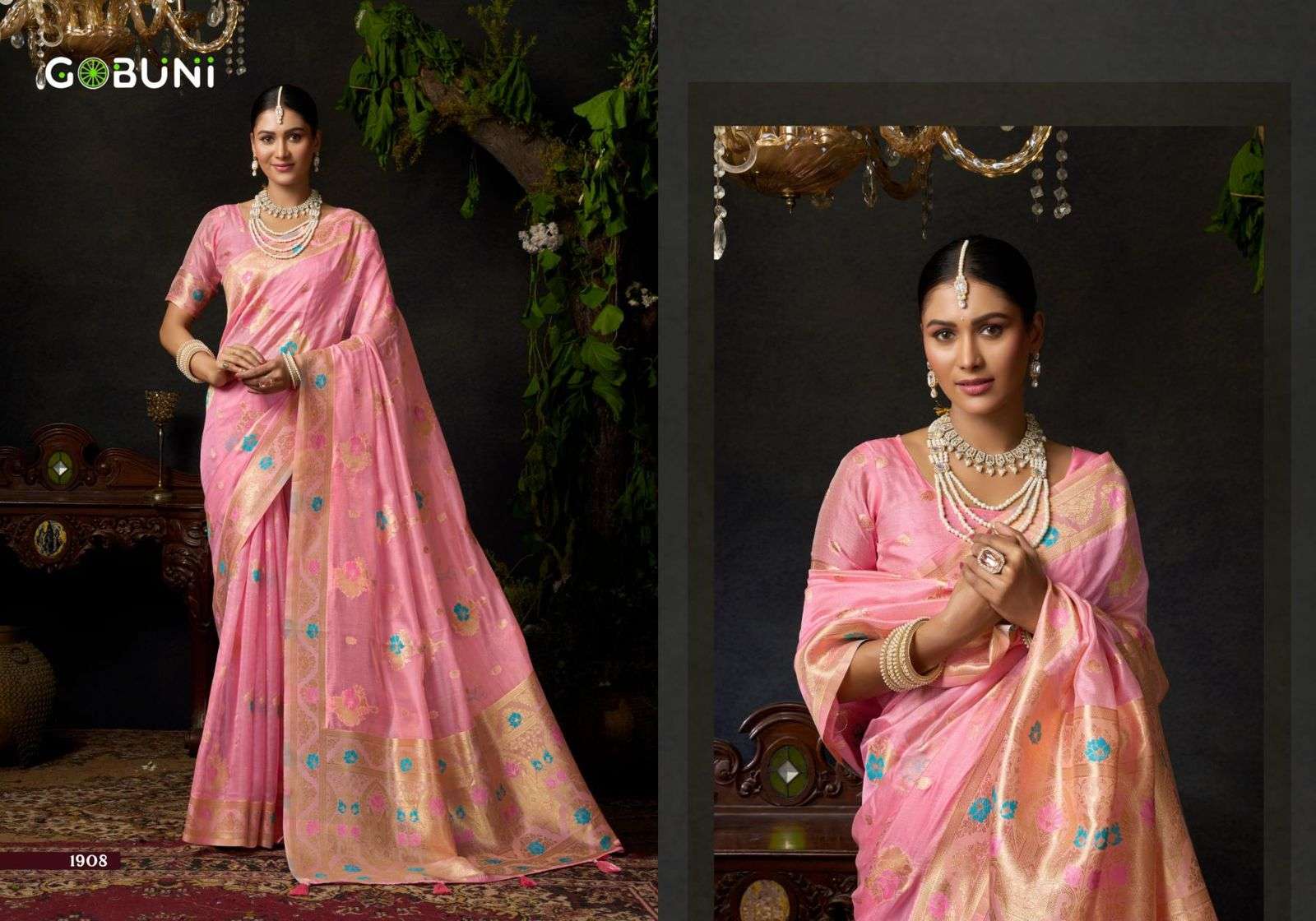 SUNDARI VOL-2 BY GOBUNI IN ORGANZA SILK WITH MINA WORK & ZHALLAR DETAILING