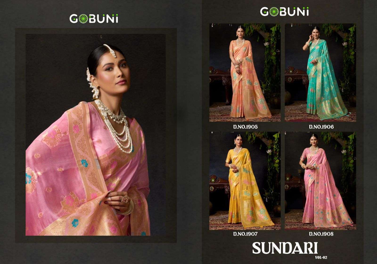 SUNDARI VOL-2 BY GOBUNI IN ORGANZA SILK WITH MINA WORK & ZHALLAR DETAILING