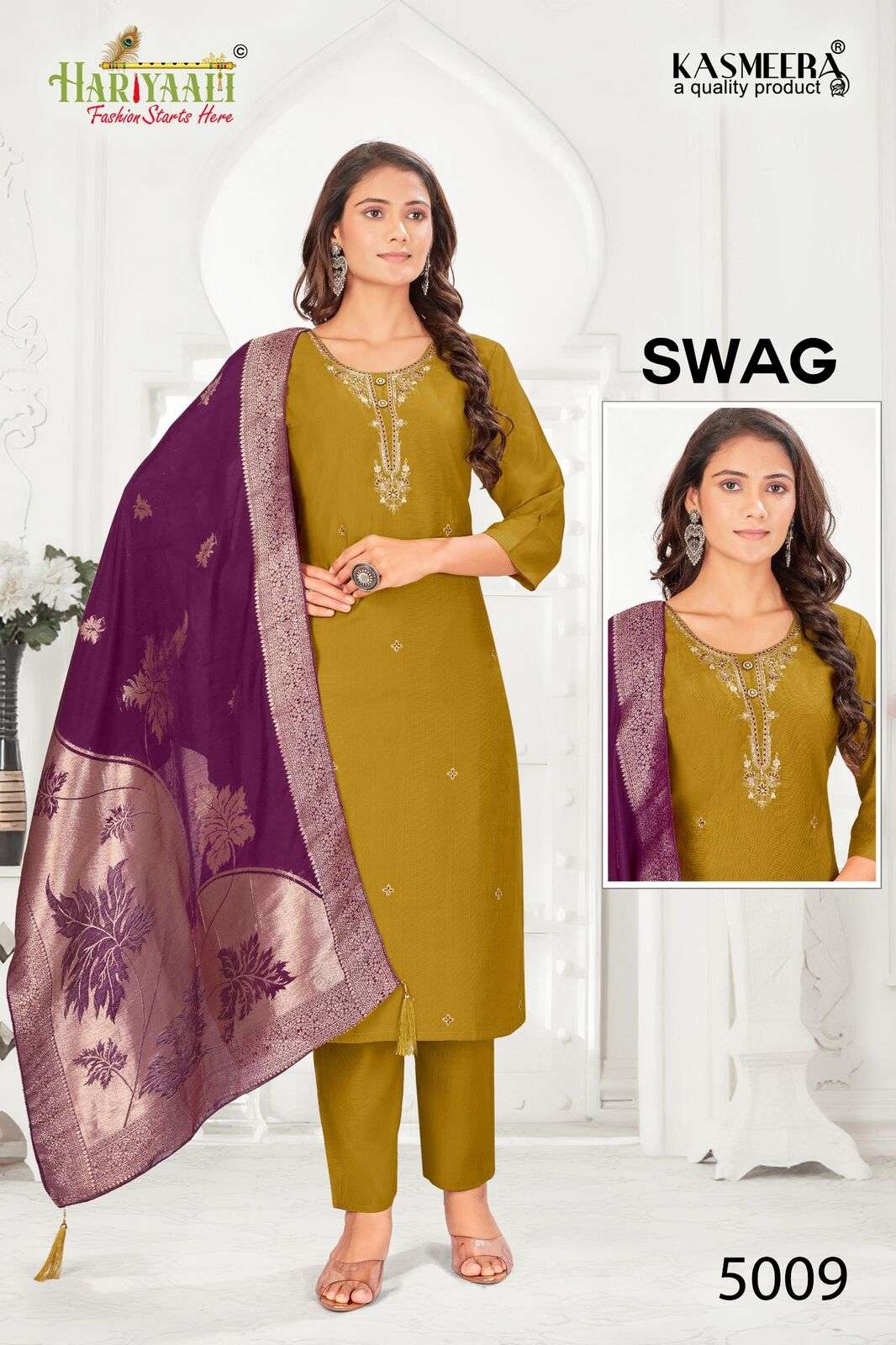 SWAG BY HARIYAALI IN VERTICAN SILK TOP WITH BEAUTIFUL EMBROIDERY AND HAND WORK 