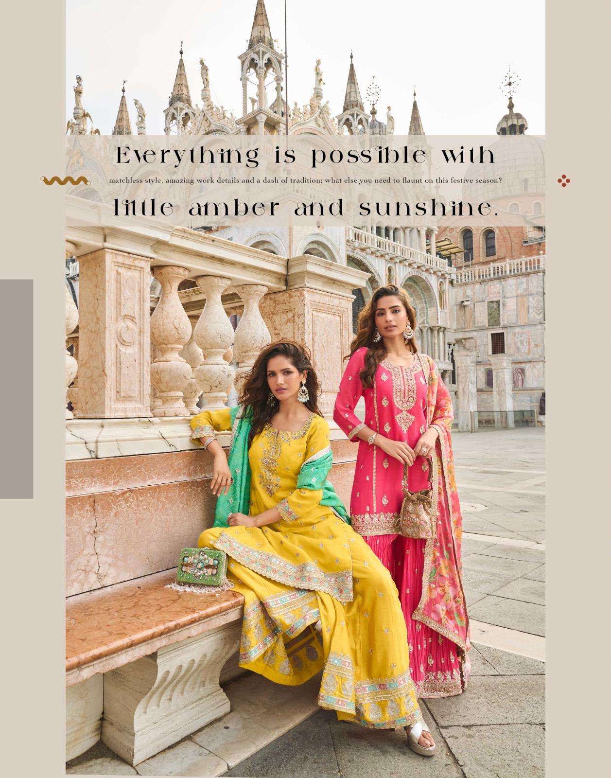TAJ BY SAYURI DESIGNER IN PREMIUM REAL SIMAR SILK FRONT AND BACK EMBROIDERED SHARARA 
