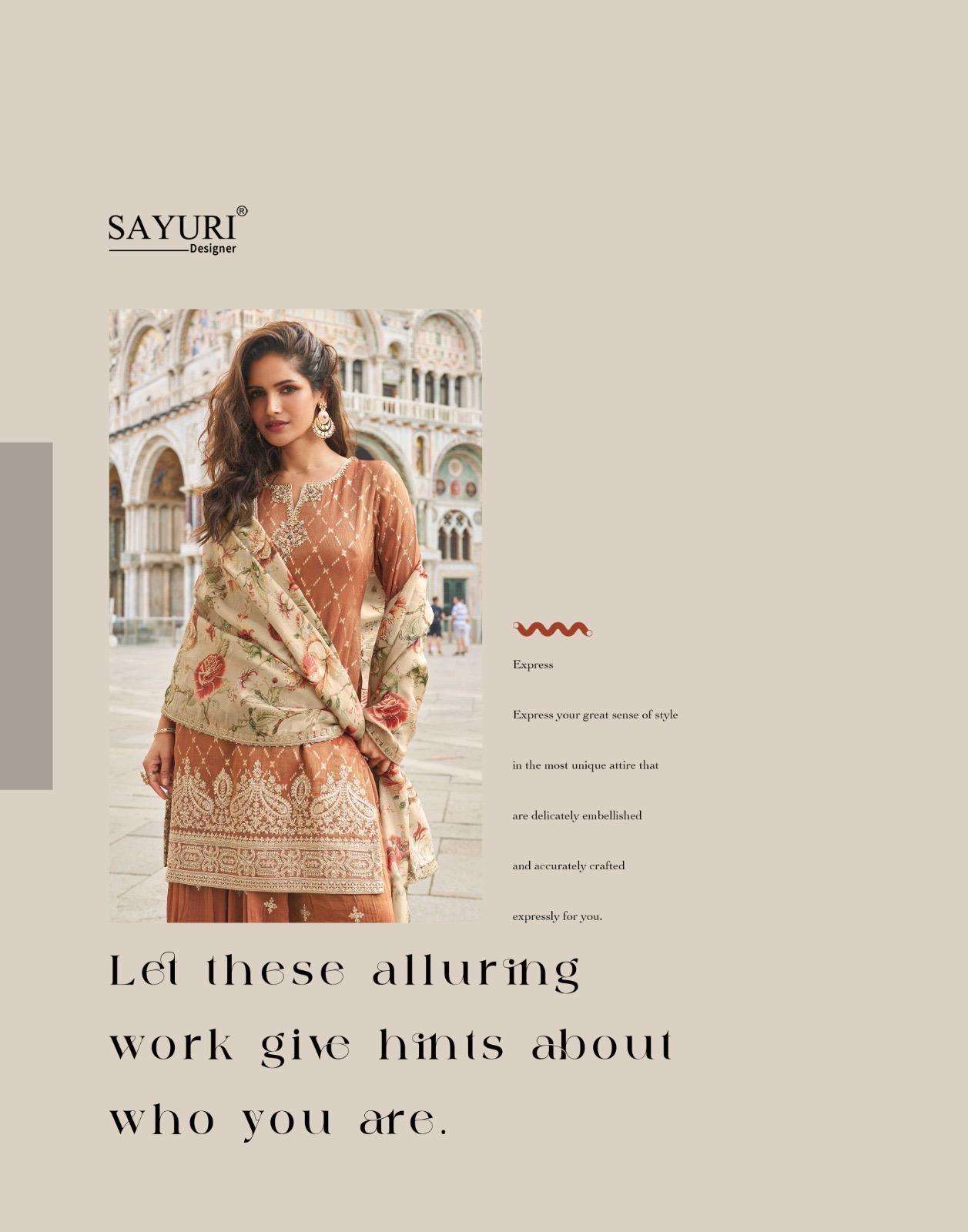 TAJ BY SAYURI DESIGNER IN PREMIUM REAL SIMAR SILK FRONT AND BACK EMBROIDERED SHARARA 