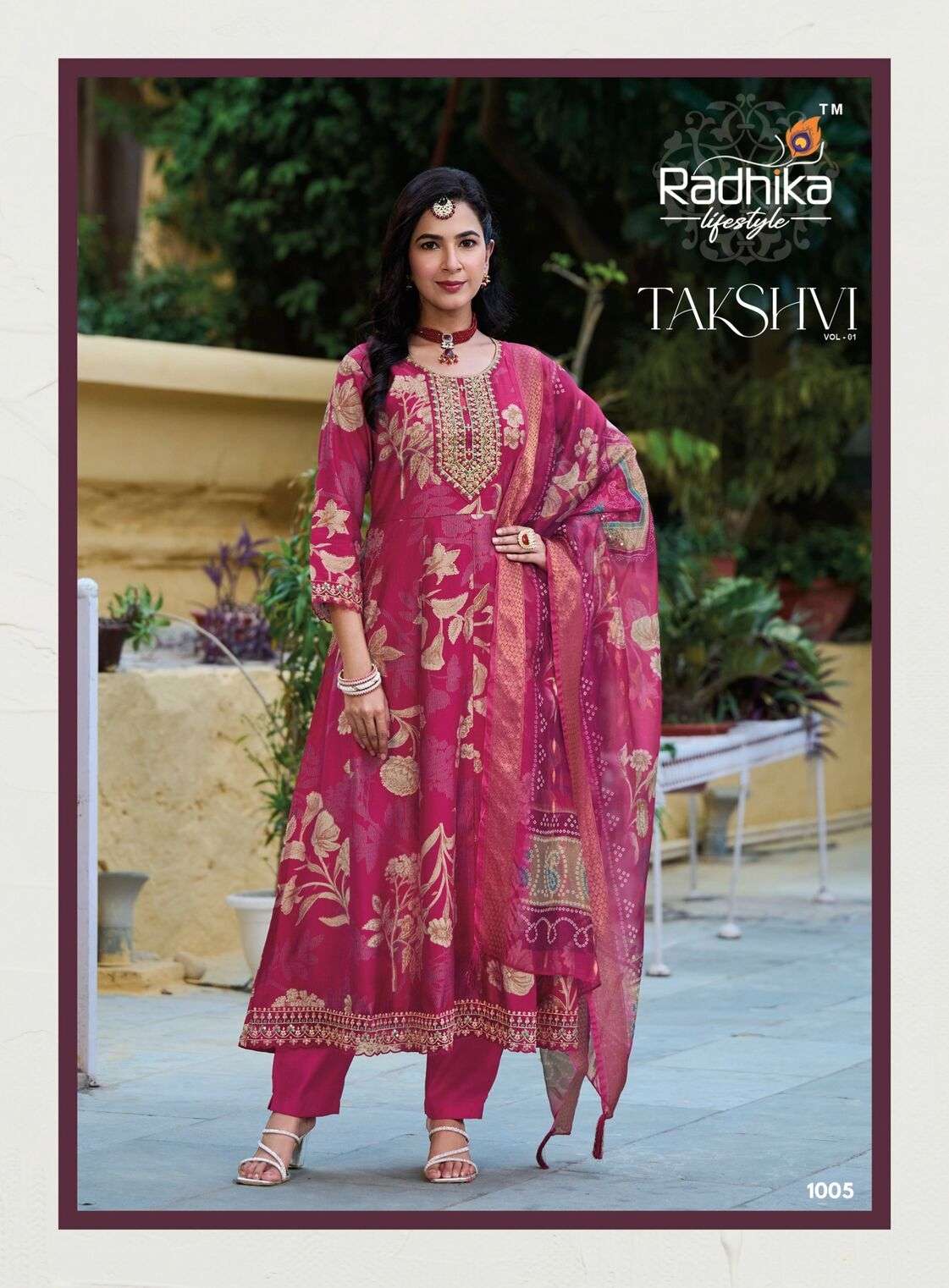 TAKSHVI VOL-1 BY RADHIKA LIFESTYLE IN VATICAN PRINT WITH EMBROIDERY WORK 