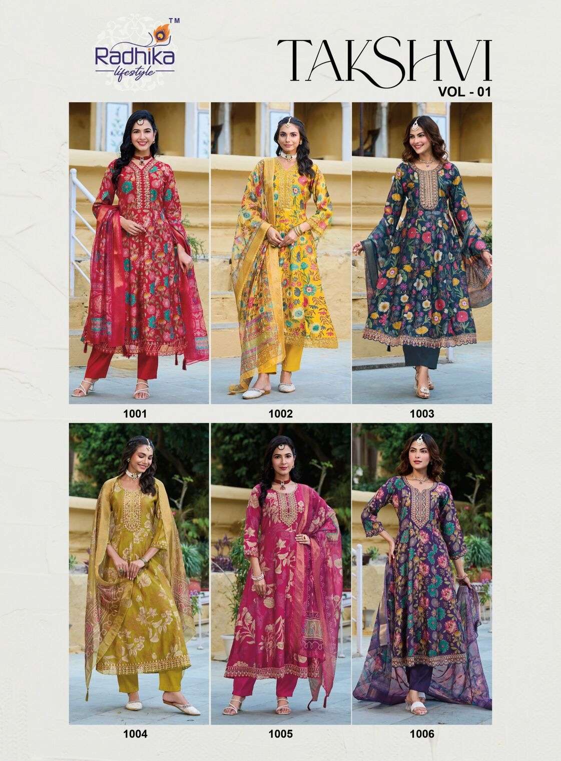 TAKSHVI VOL-1 BY RADHIKA LIFESTYLE IN VATICAN PRINT WITH EMBROIDERY WORK 