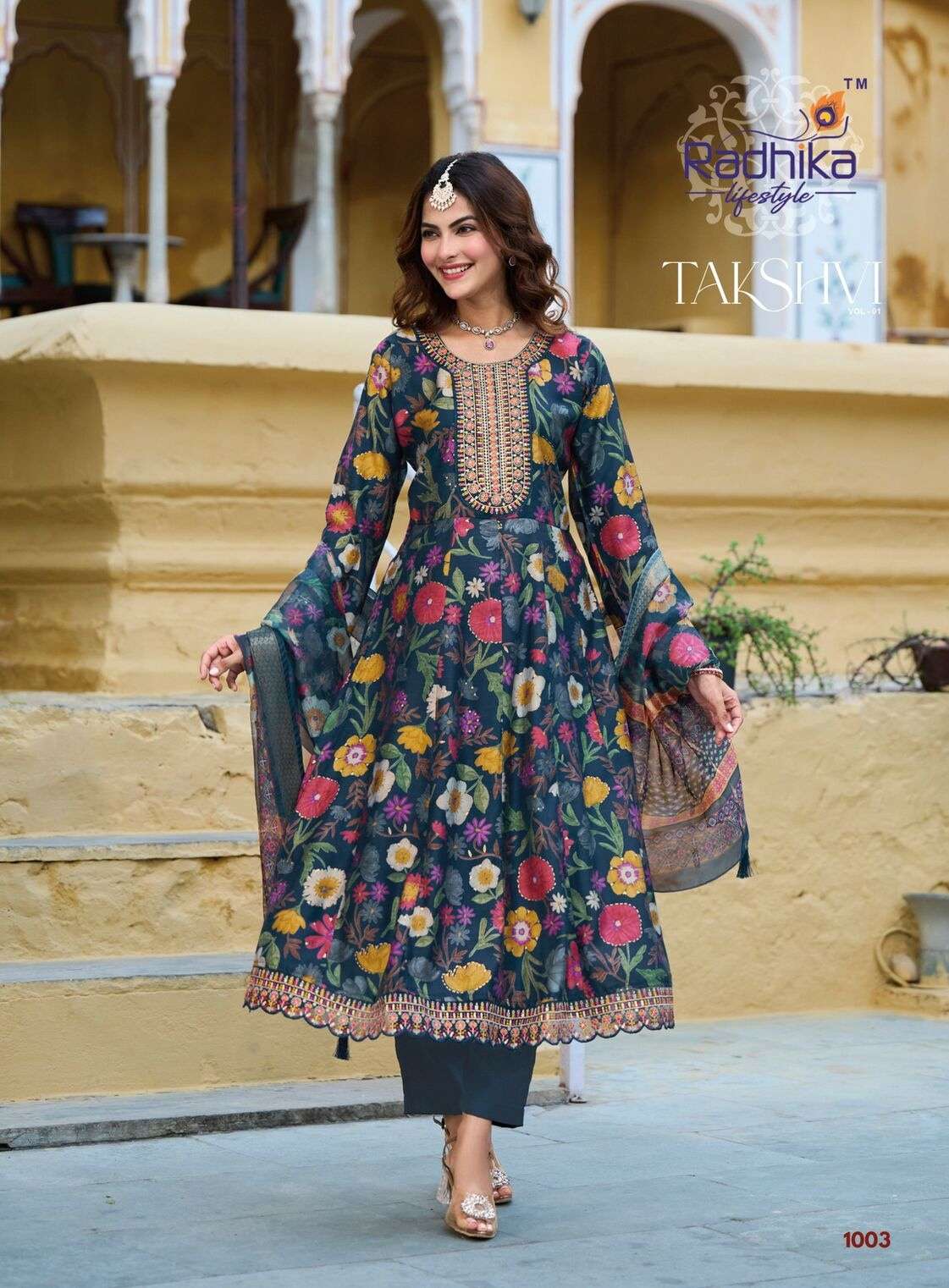 TAKSHVI VOL-1 BY RADHIKA LIFESTYLE IN VATICAN PRINT WITH EMBROIDERY WORK 