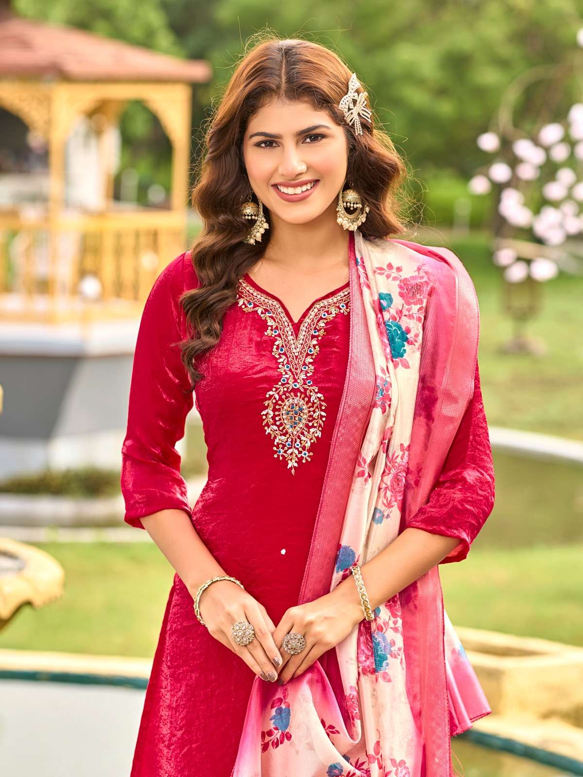 TIAGO BY AANCHI IN FANDY SILK WITH FANCY DIGITAL DUPATTA & HEAVY WORK 