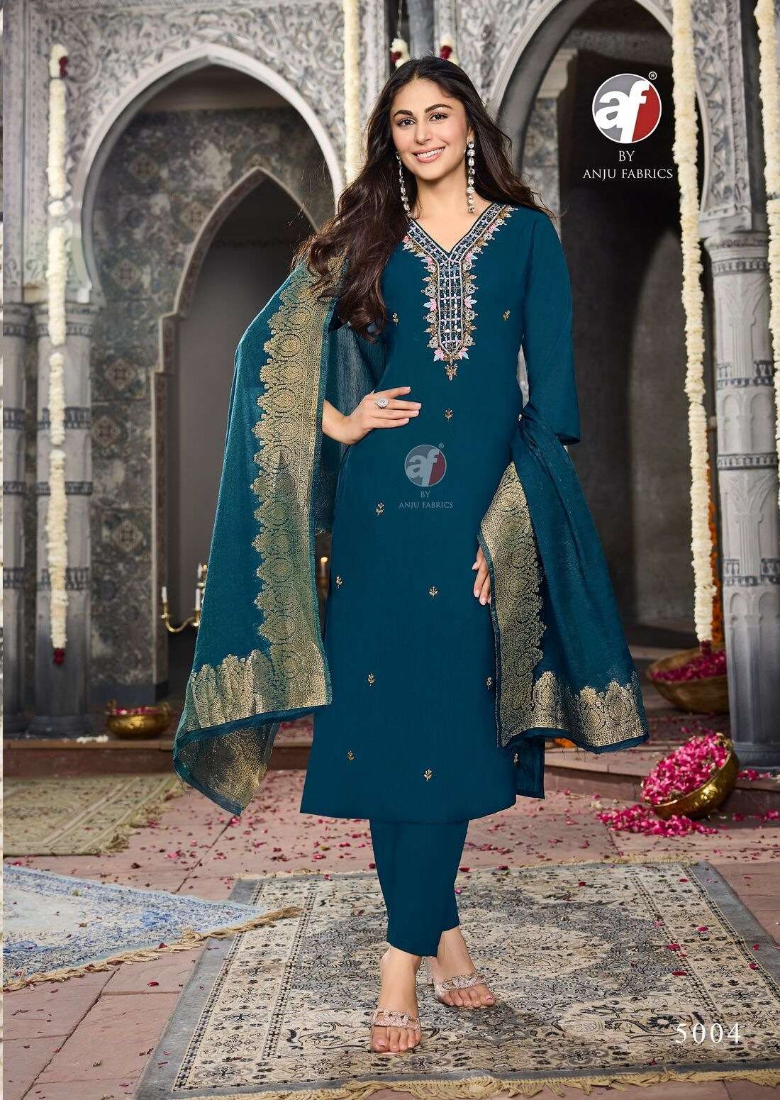 VASTRA VOL-6 BY ANJU FABRICS IN MODAL SILK KURTI PANT WITH HEAVY JACQUARD DUPATTA