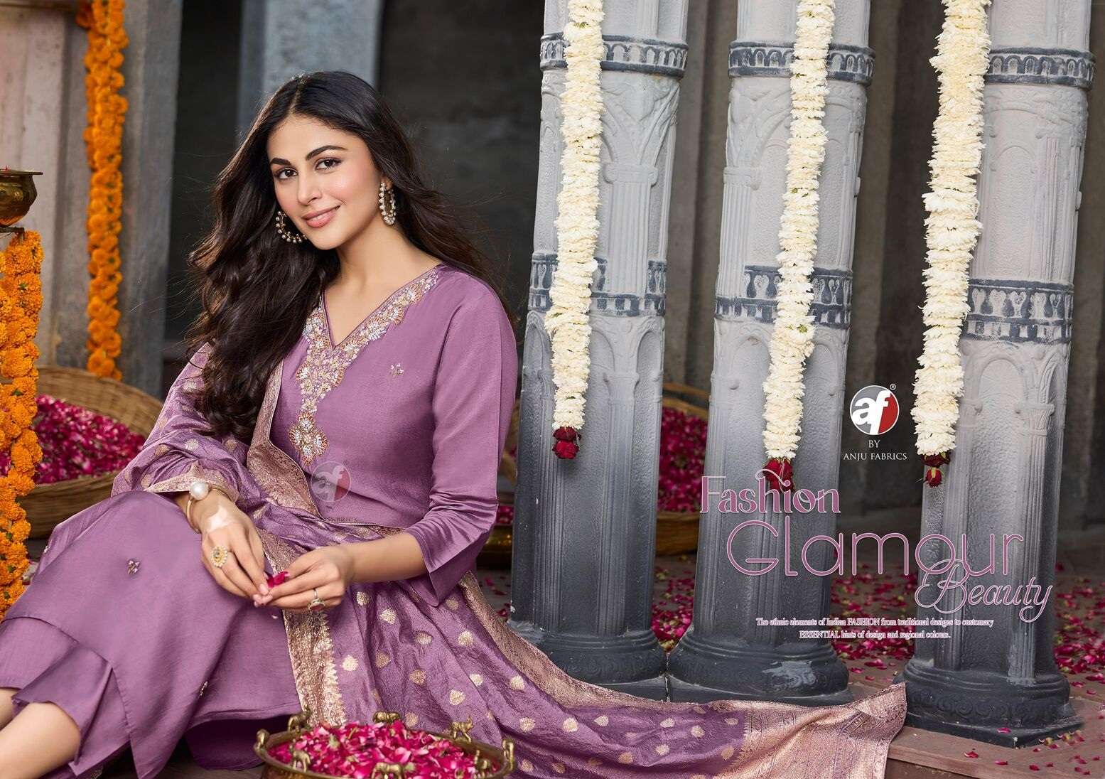 VASTRA VOL-6 BY ANJU FABRICS IN MODAL SILK KURTI PANT WITH HEAVY JACQUARD DUPATTA