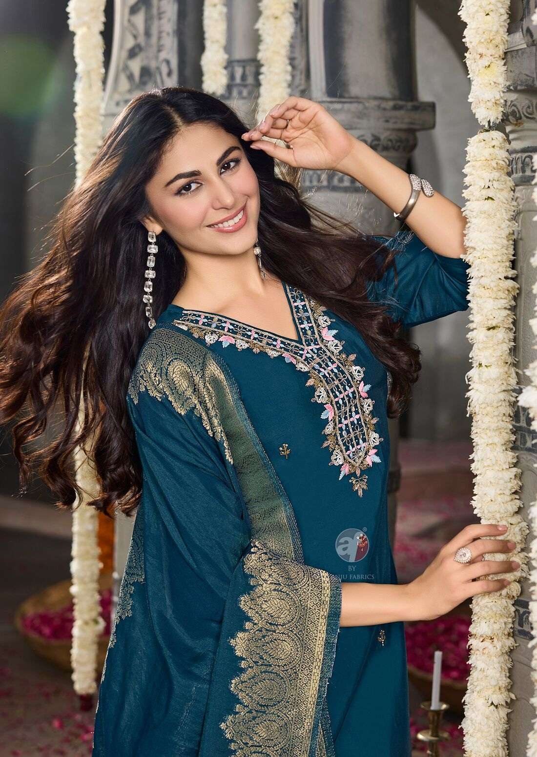 VASTRA VOL-6 BY ANJU FABRICS IN MODAL SILK KURTI PANT WITH HEAVY JACQUARD DUPATTA