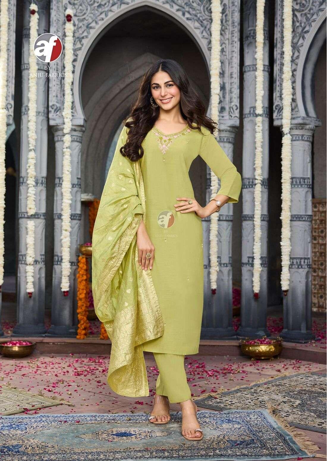 VASTRA VOL-6 BY ANJU FABRICS IN MODAL SILK KURTI PANT WITH HEAVY JACQUARD DUPATTA