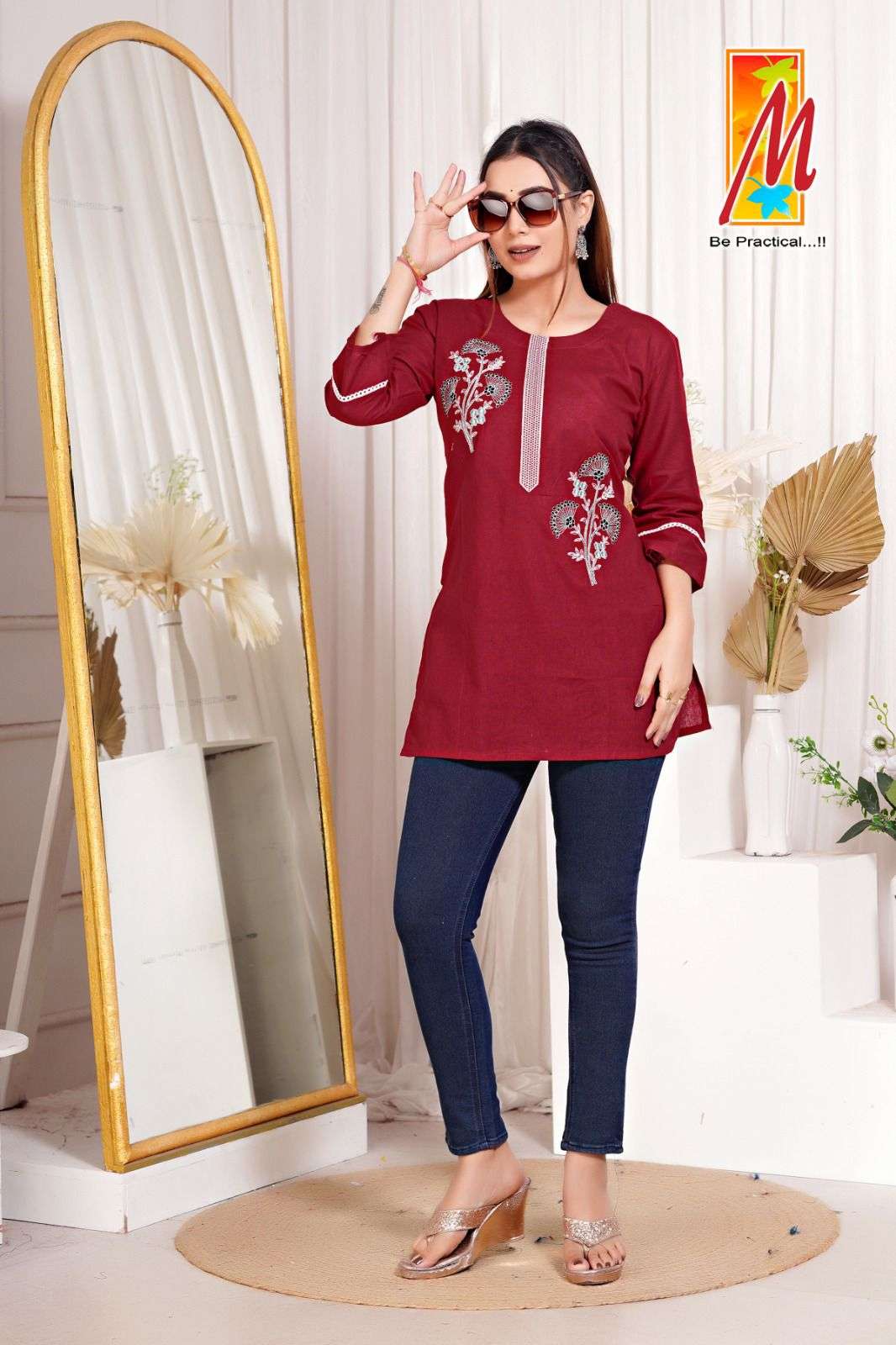 VOL-1 BY MASTER IN SOFT COTTON FLEX ONLY TOP WITH HEAVY WORK 