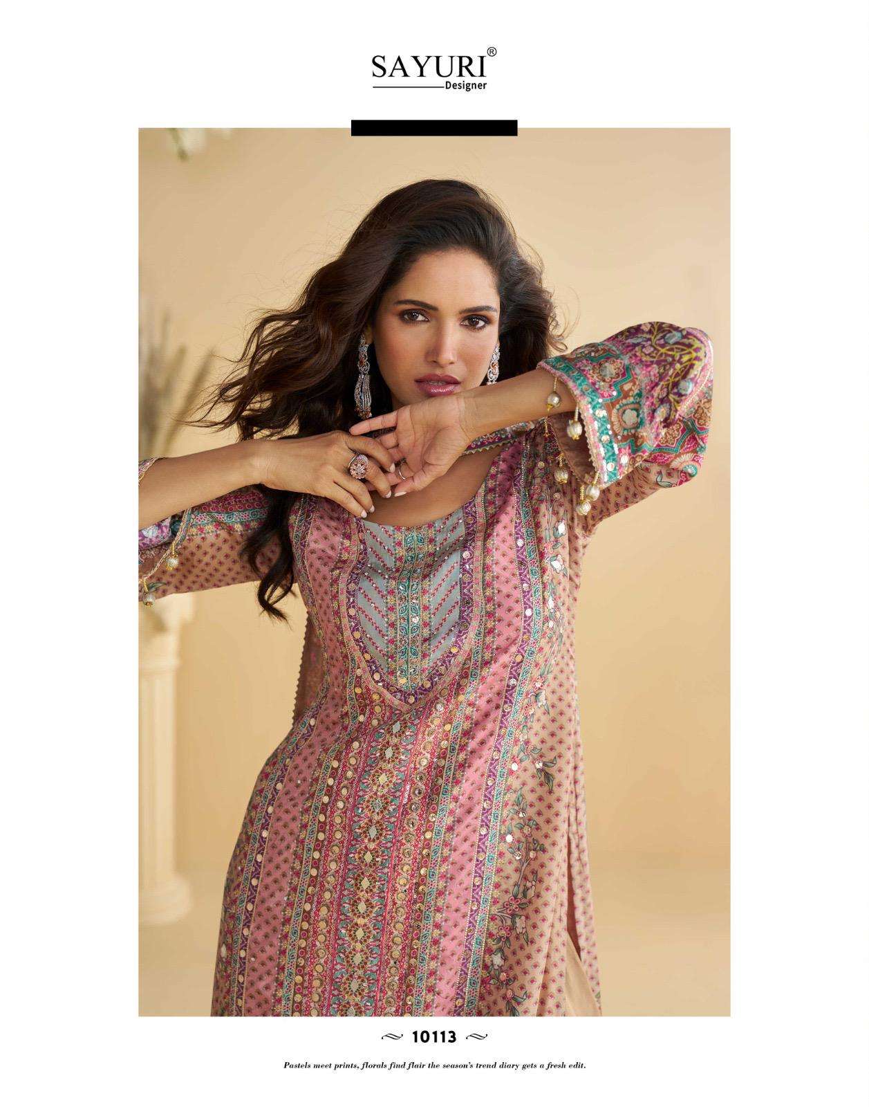 ANIKA BY SAYURI DESIGNER IN PREMIUM NATURAL CREP SILK TOP & PLAZZO WITH HAND AARI WORK