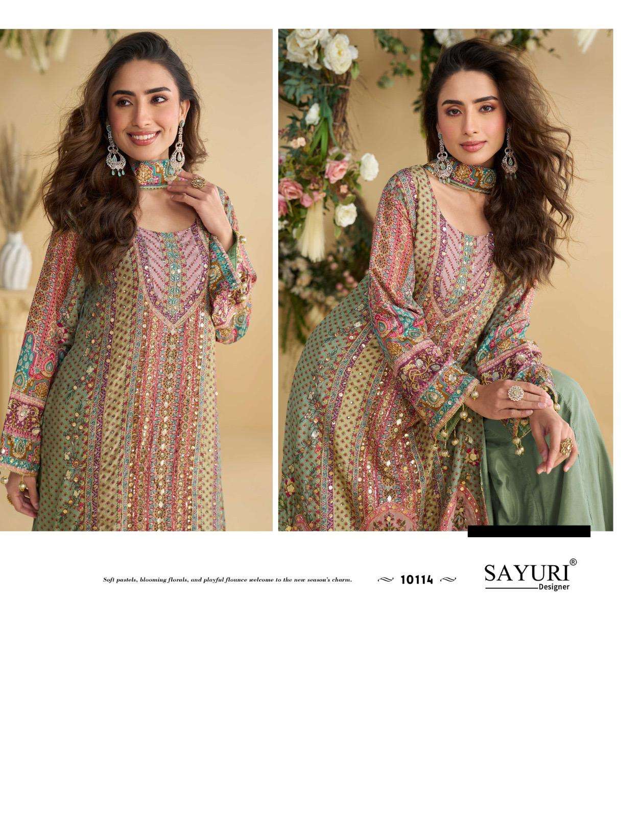 ANIKA BY SAYURI DESIGNER IN PREMIUM NATURAL CREP SILK TOP & PLAZZO WITH HAND AARI WORK