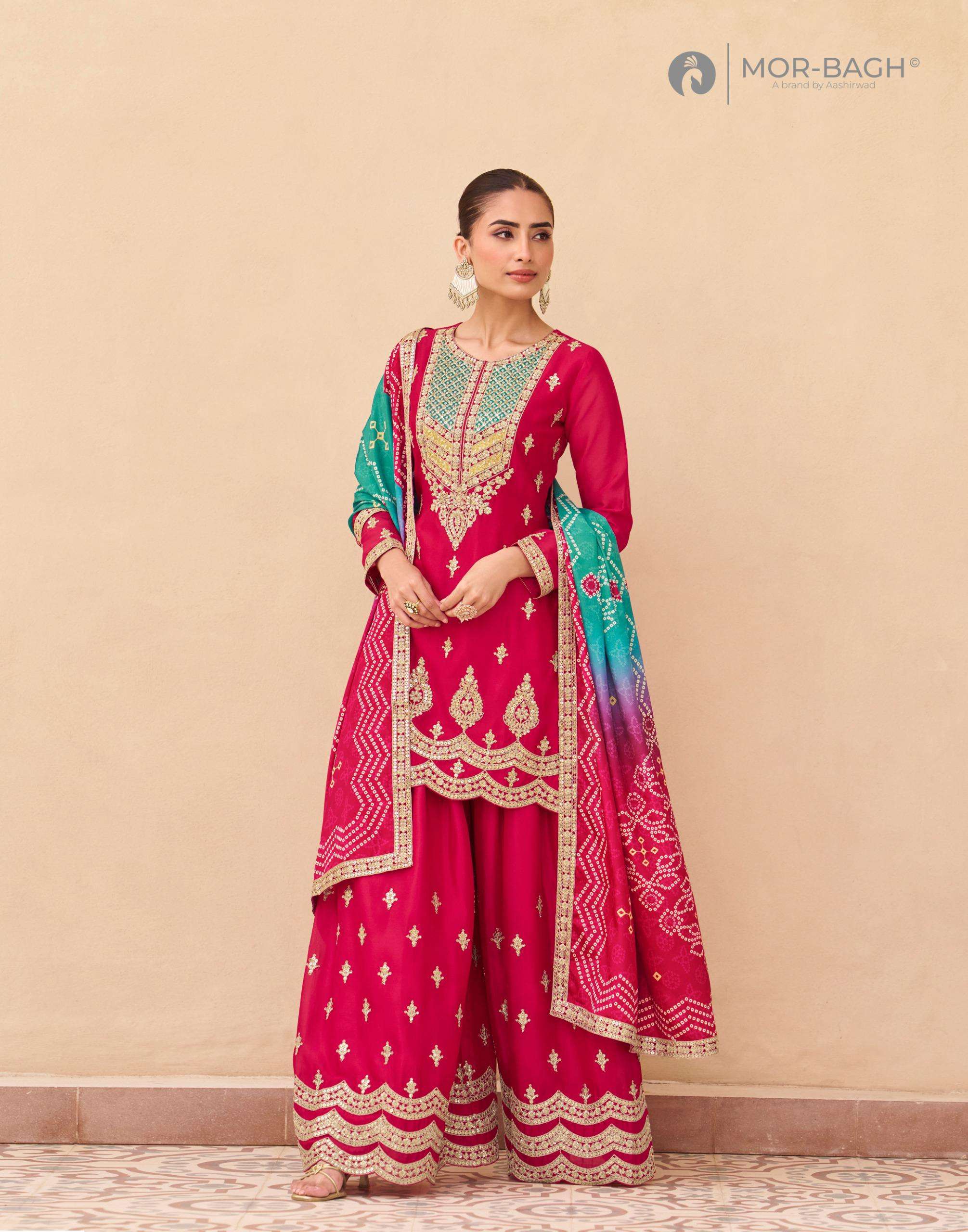 ARUNA BY AASHIRWAD CREATION IN PREMIUM CHINNON SILK WITH DIGITAL PRINT 