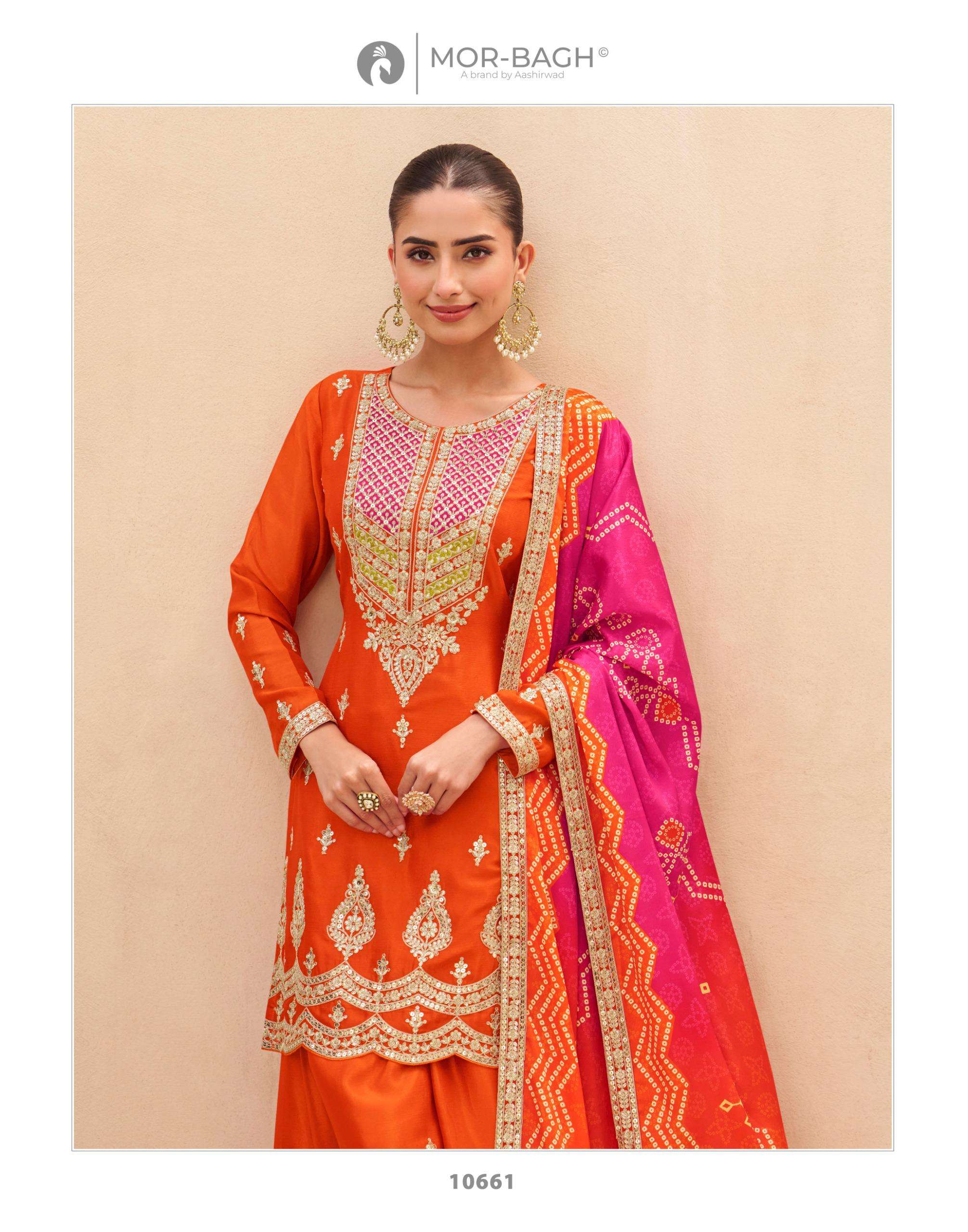 ARUNA BY AASHIRWAD CREATION IN PREMIUM CHINNON SILK WITH DIGITAL PRINT 